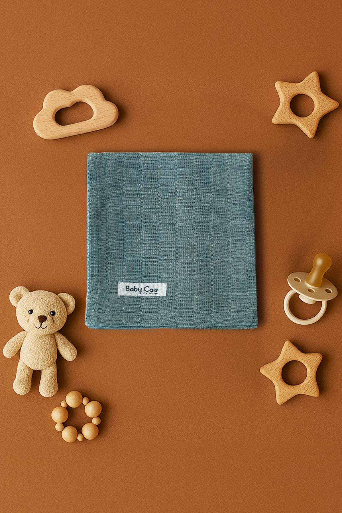 Baby Cais Collection Organik %100 Pamuk Müslin Bebek Örtüsü – Kundak, Bebek Battaniyesi, Ağız Bezi, Alt Açma Örtüsü