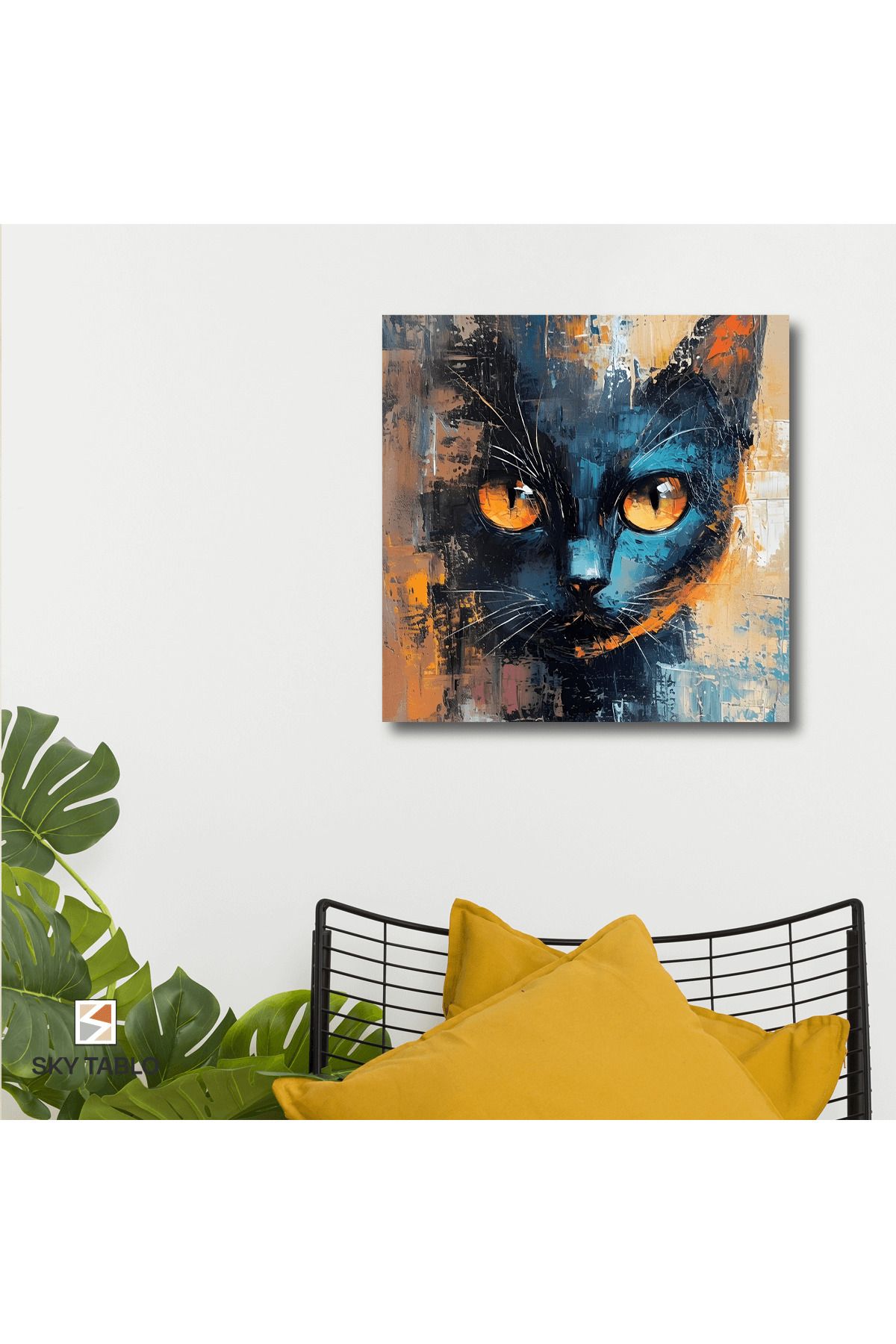 Home Amber Gözlü Kedi Kanvas Tablo