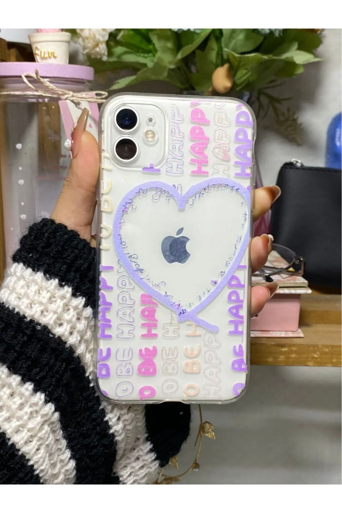 LUXKLAS iphone 11 darbeye karşı dayanıklı baskı desenli seffaf kılıf