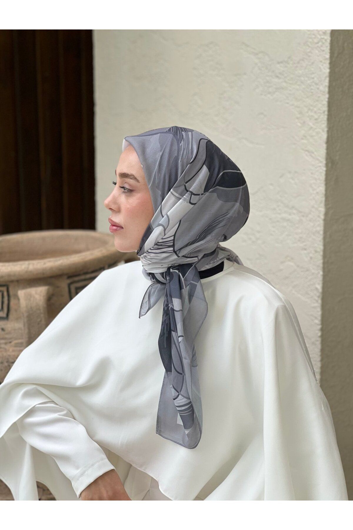Modakaşmir 110 Cm Orkide Desen Eşarp