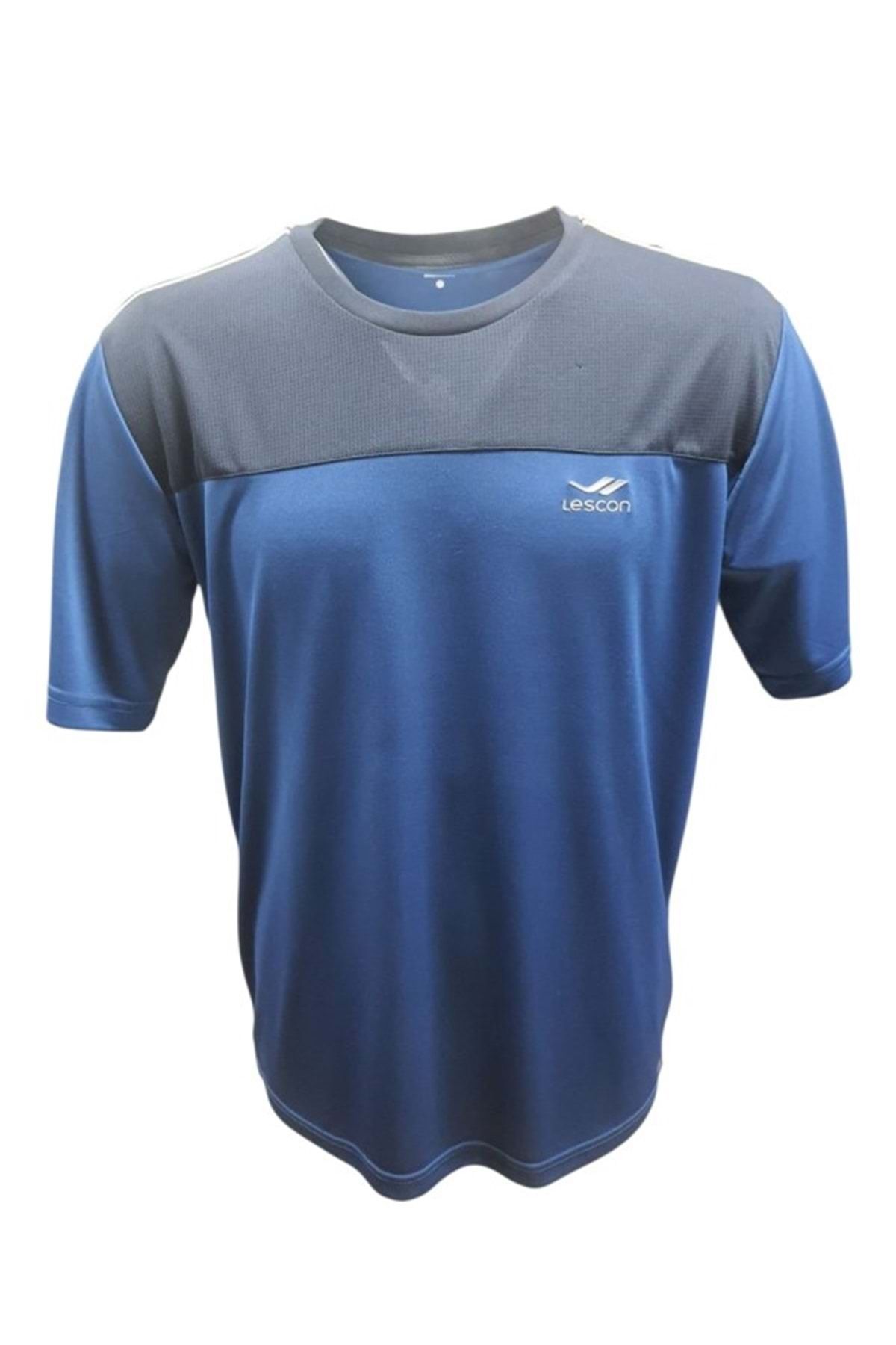 Lescon 16B-1143 Erkek Kısa Kollu T-shirt - Lescon - İndigo - ST01776-İndigo-XL