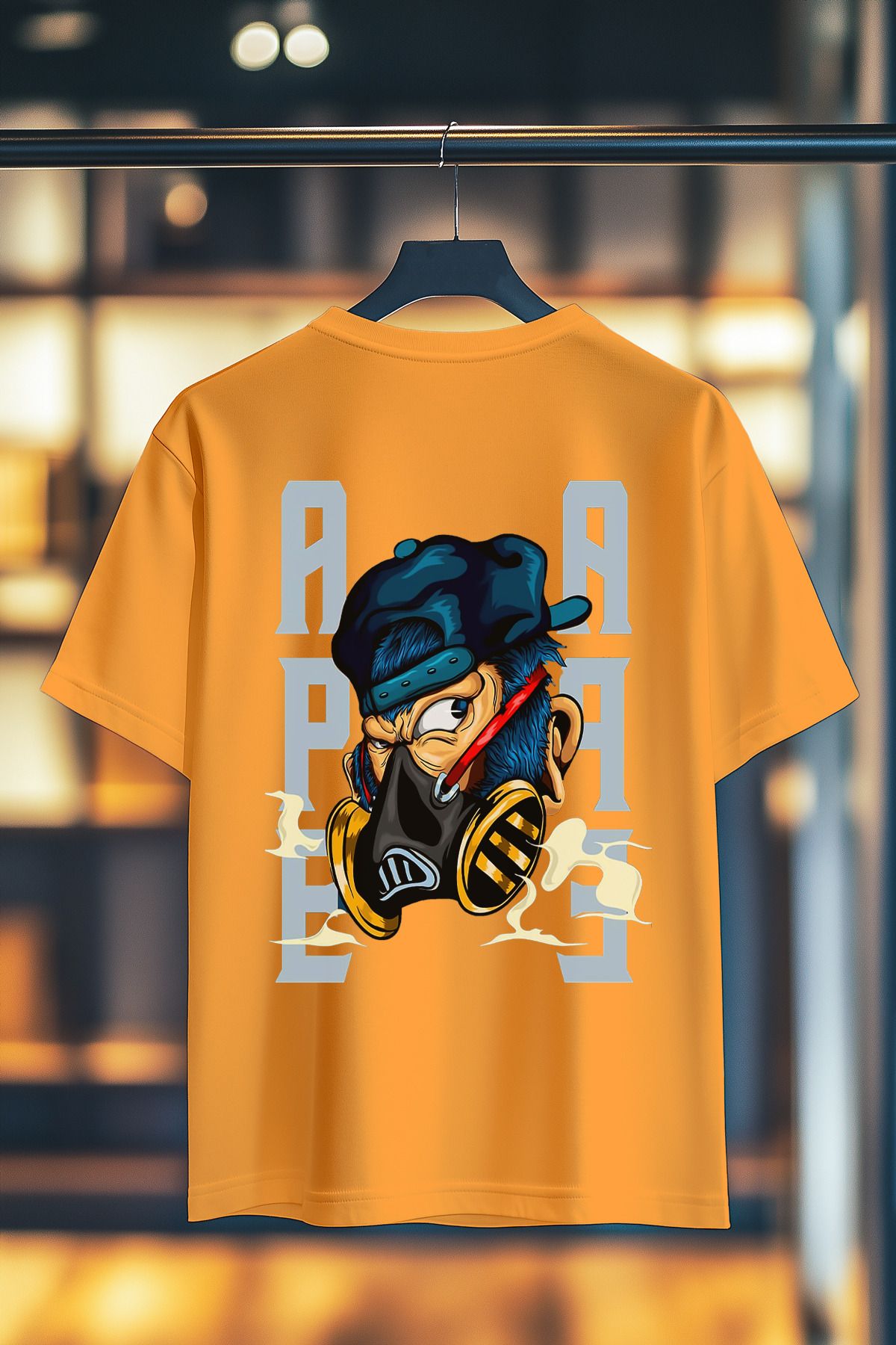 BookOrBook APE %100 Pamuk Premium Kalite Sırt Baskılı T-Shirt