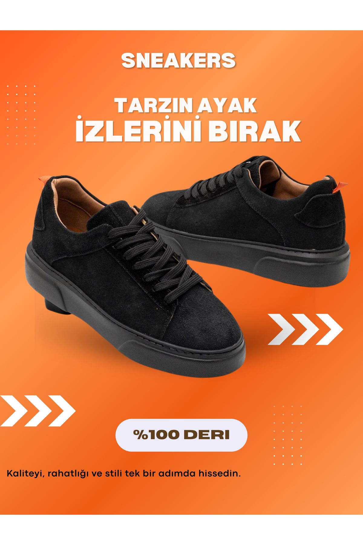 Roben Hakiki Deri Günlük Erkek Sneaker – Nefes Alabilir & Konforlu