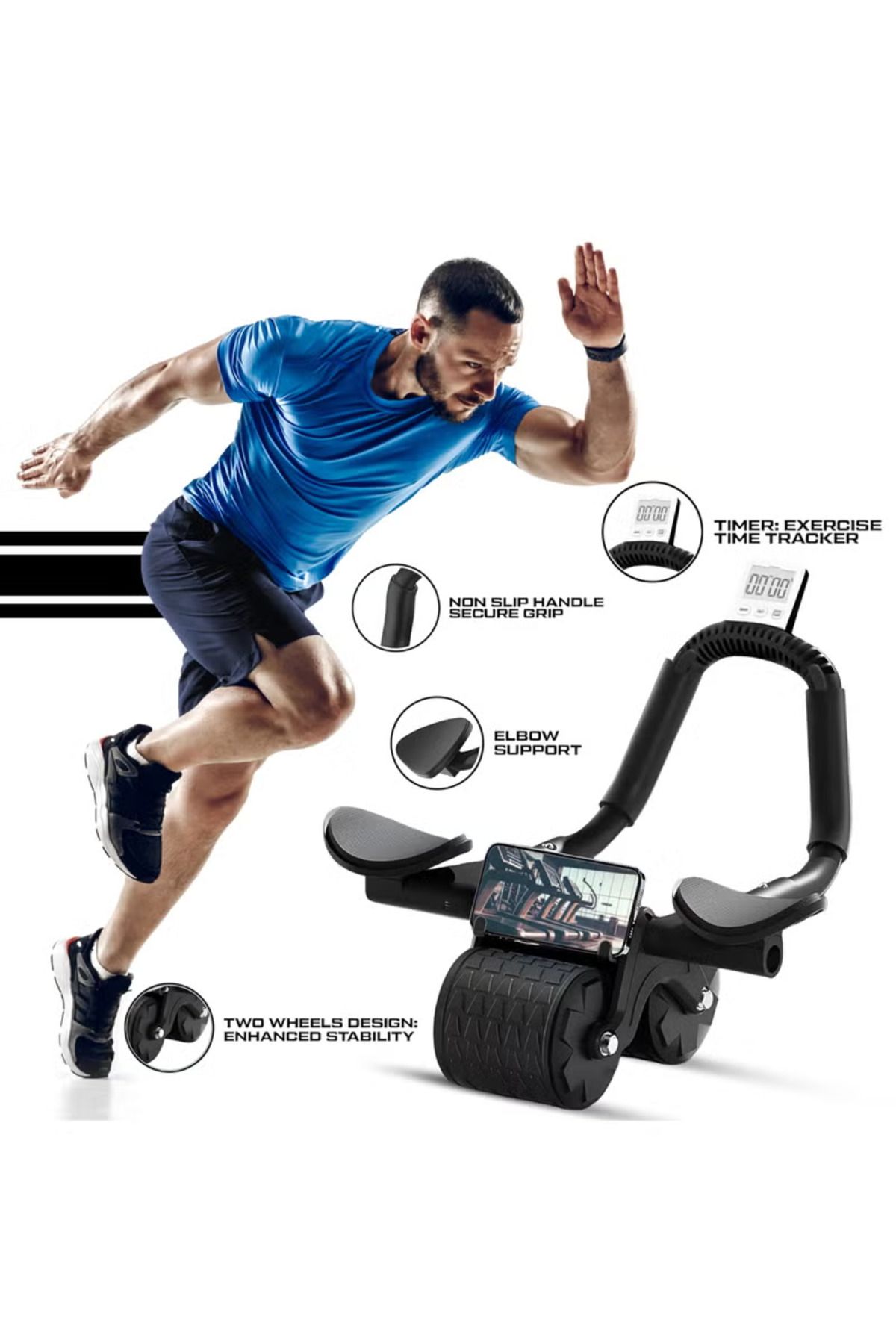 Denx-Automatic Rebound Abdominal Wheel,Ab Roller for Abdominal Exercise Machine,Abs Workout Equipment 4