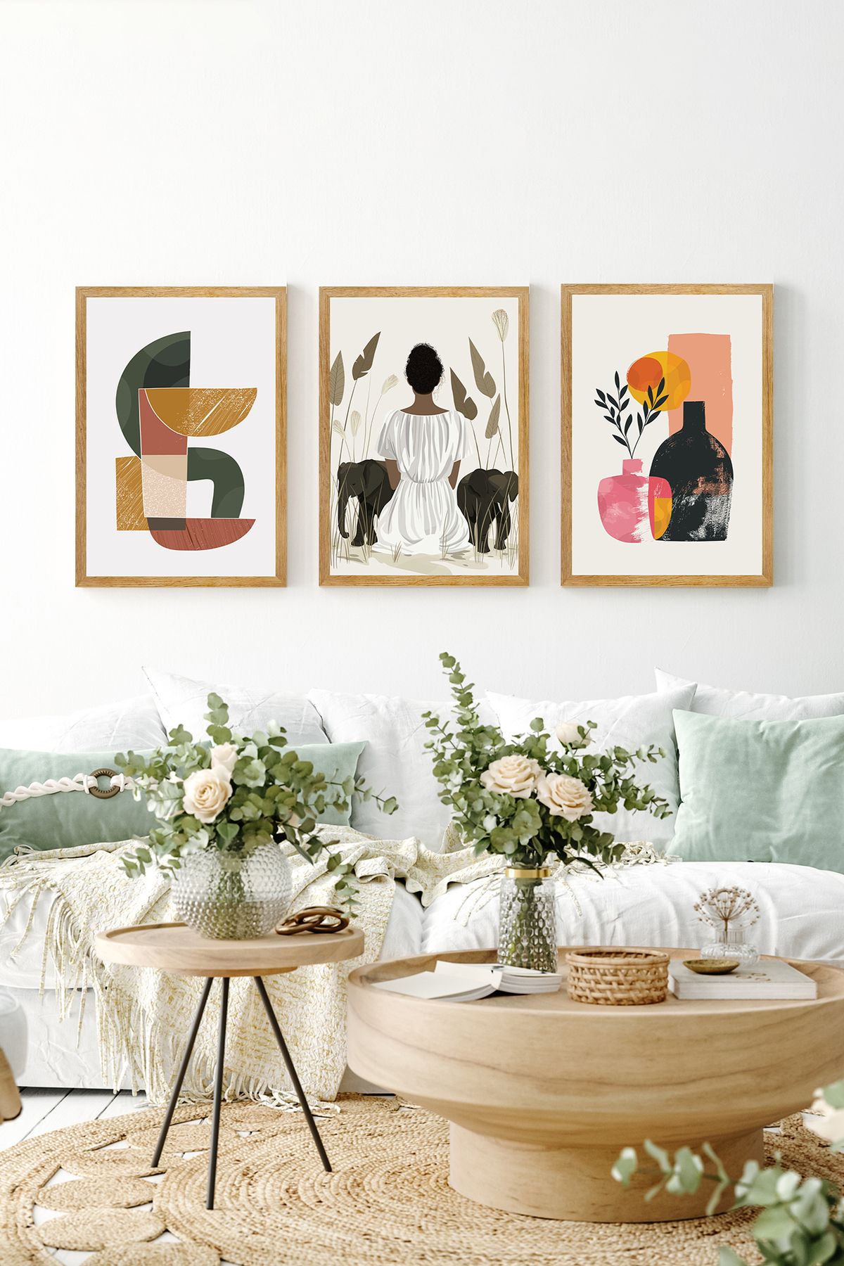 artflow 3 Parça Çerçeve Görünümlü Mdf Tablo Seti