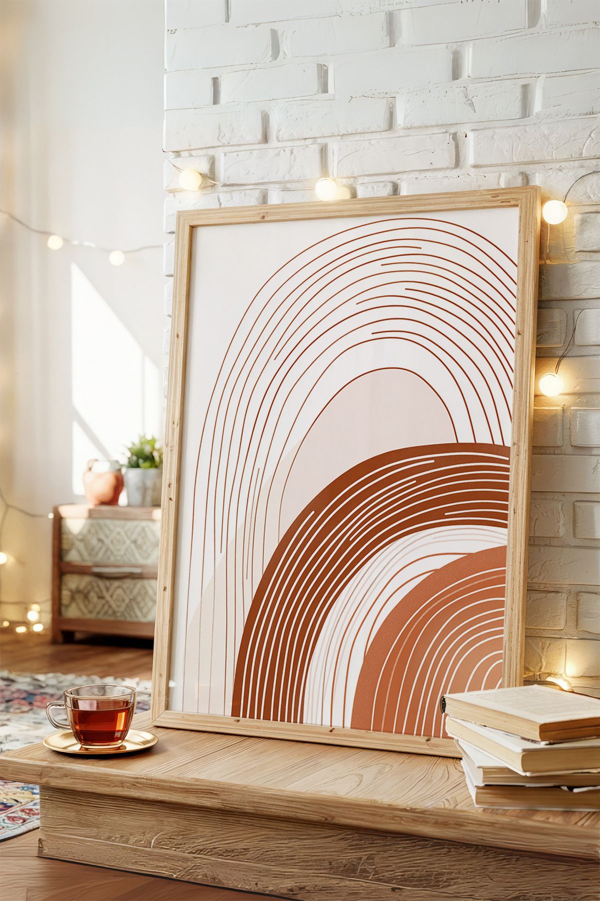 AKSU SANAT Boho Minimalist Kanvas Poster, Çerçevesiz Kanvas Poster 1MİPSTR5