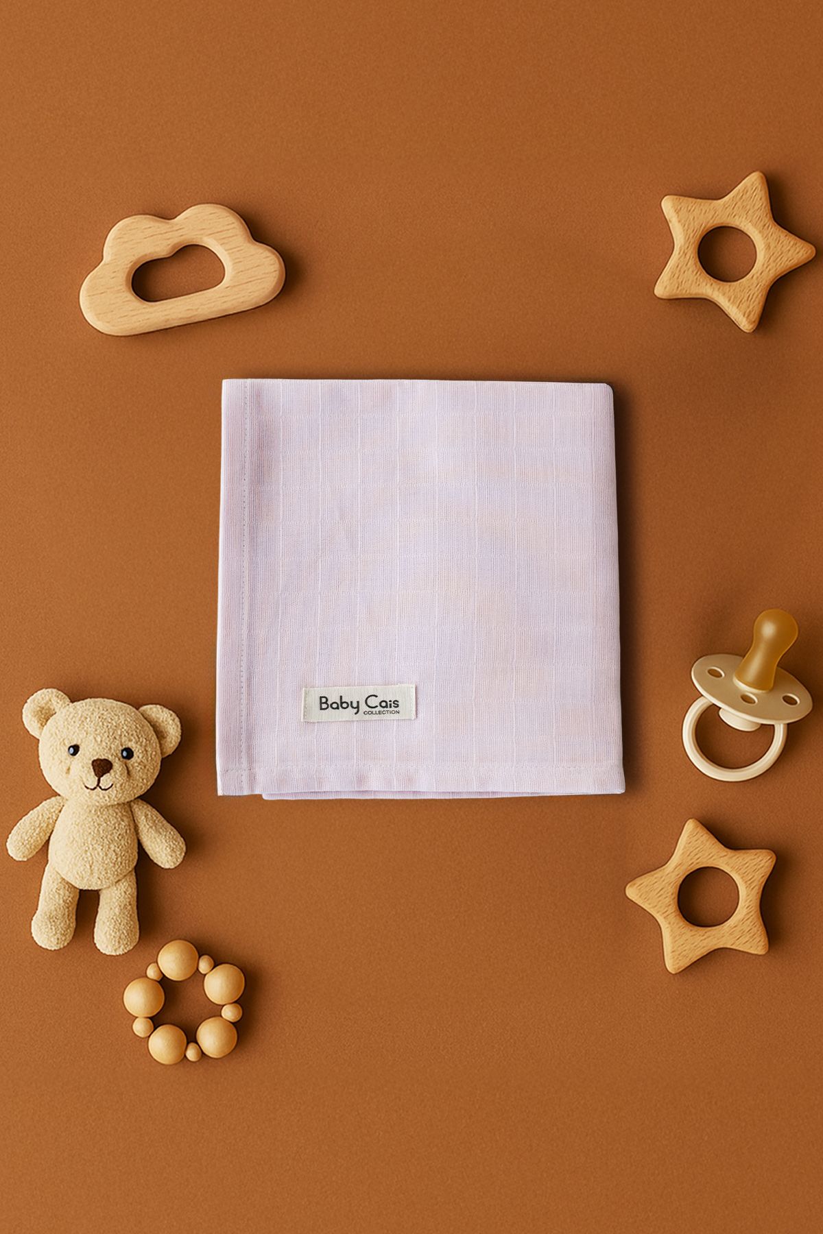 Baby Cais Collection Organik %100 Pamuk Müslin Bebek Örtüsü – Kundak, Bebek Battaniyesi, Ağız Bezi, Alt Açma Örtüsü