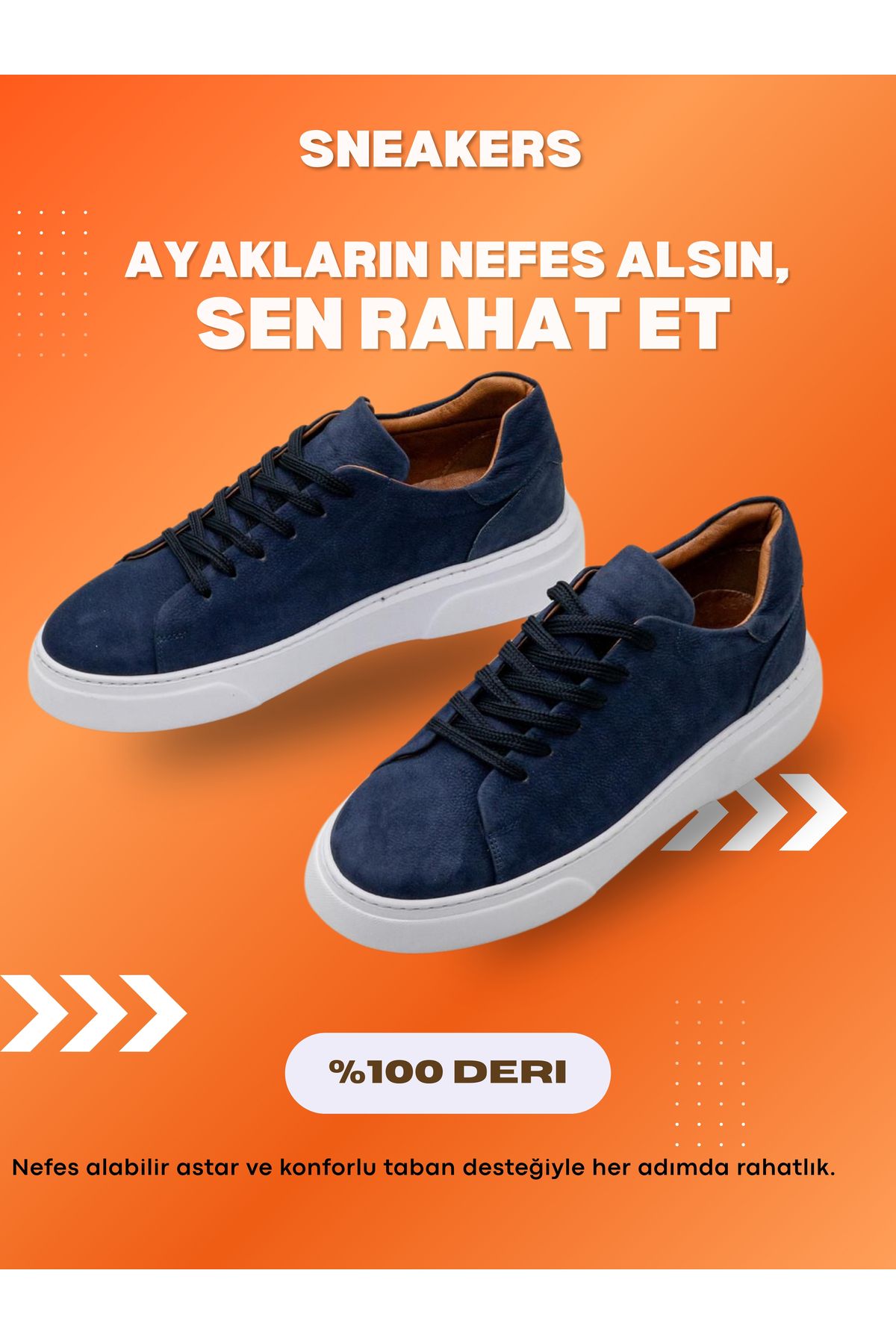 Roben Hakiki Deri/Süet Günlük Erkek Sneaker – Nefes Alabilir & Konforlu