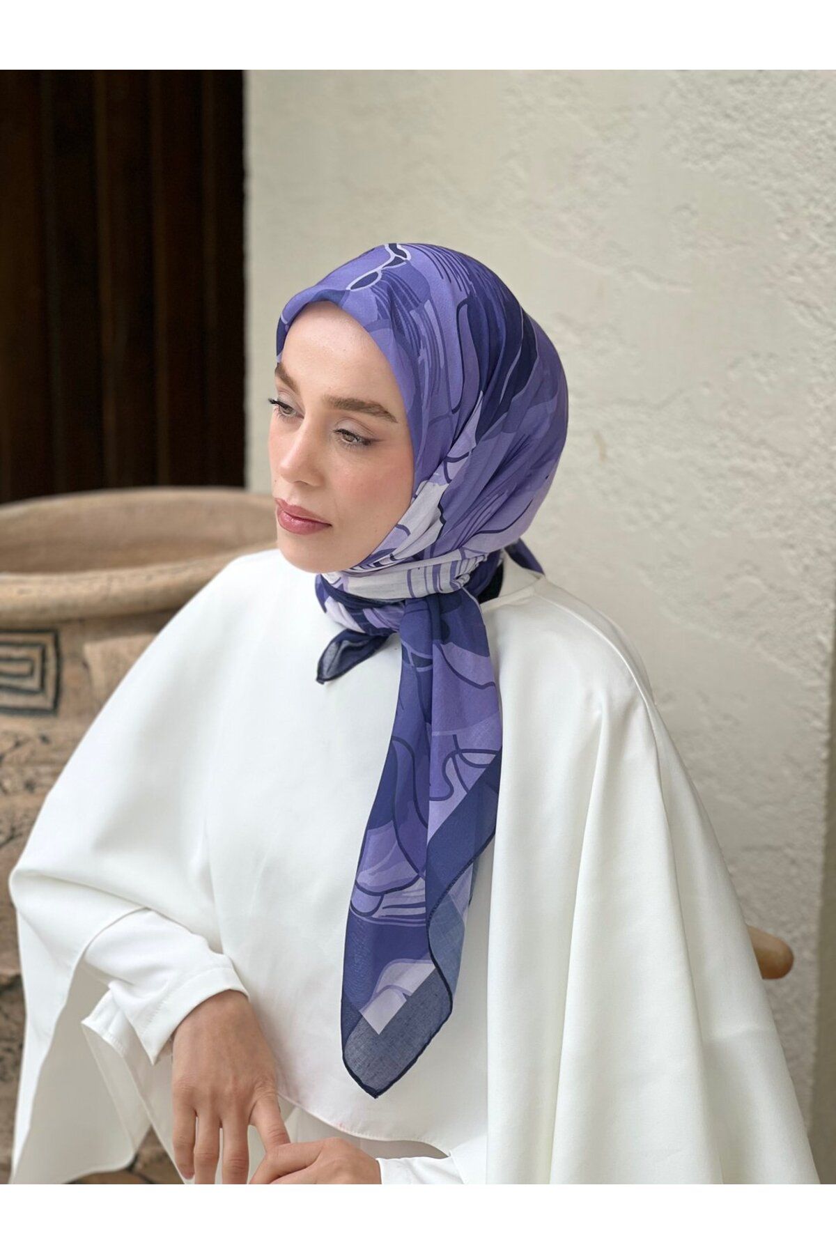 Modakaşmir 110 Cm Orkide Desen Eşarp