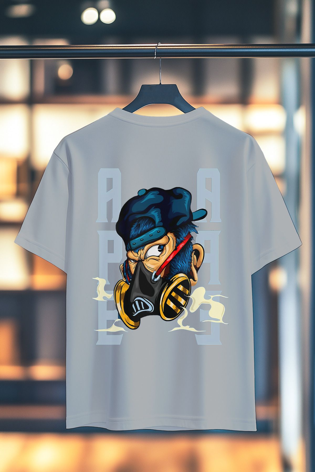 BookOrBook APE %100 Pamuk Premium Kalite Sırt Baskılı T-Shirt