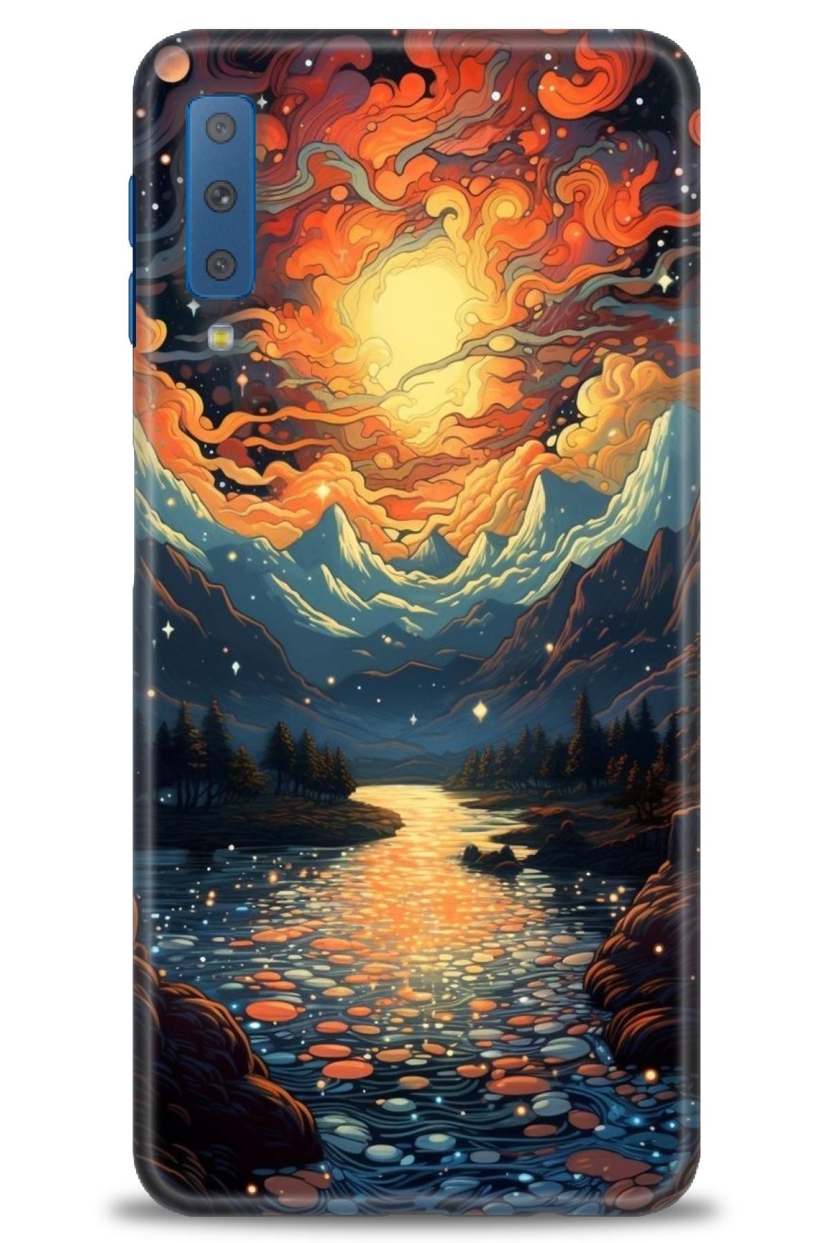 CooperTech Samsung Galaxy A7 2018 İle Uyumlu HD Baskılı Desenli Silikon Kılıf - 883