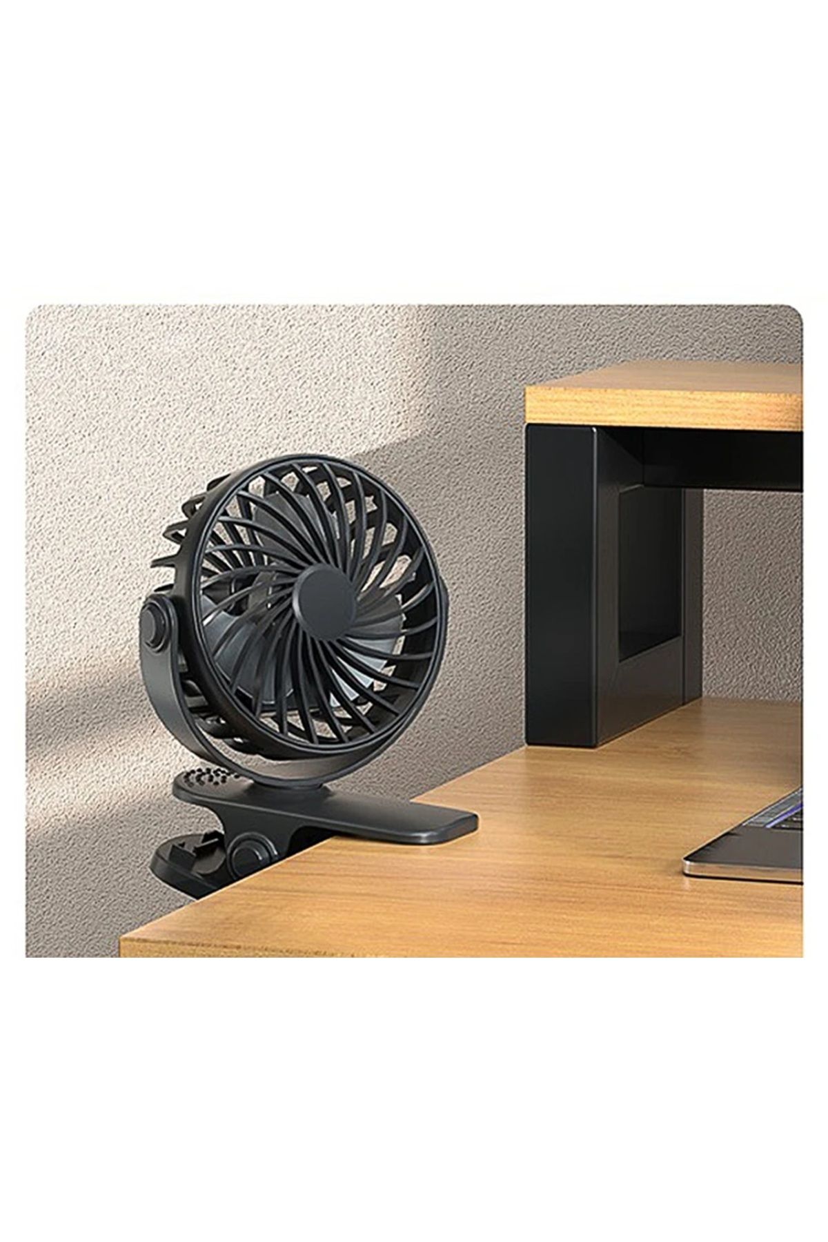 Zoli Mini Taşınabilir Ve Şarj Edilebilir Dahili Pilli Klipsli Masa Vantilatör Fanı, 3 Kademeli Fan Ayarı