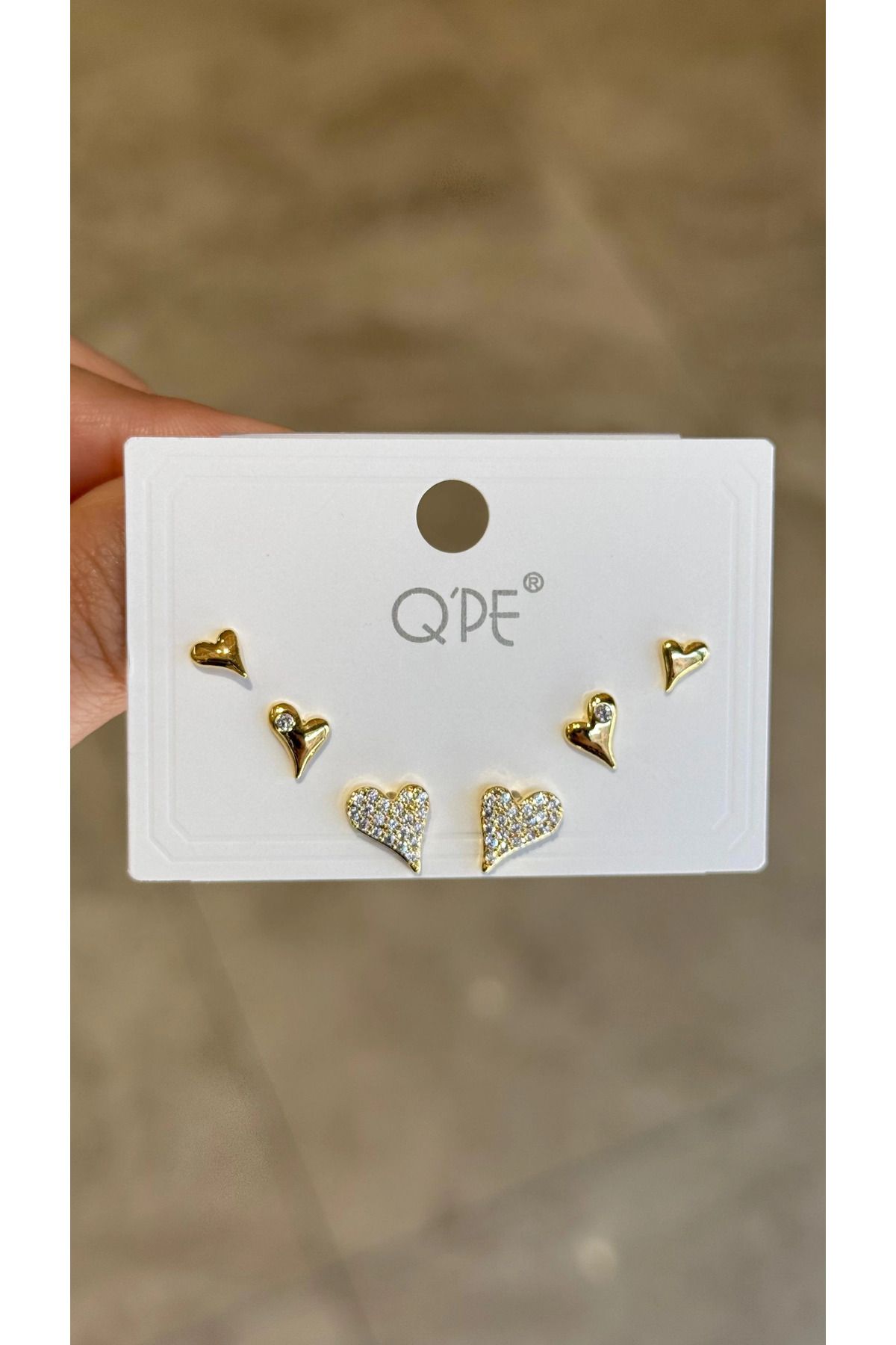 Yares Accessories Çoklu küpe kalp