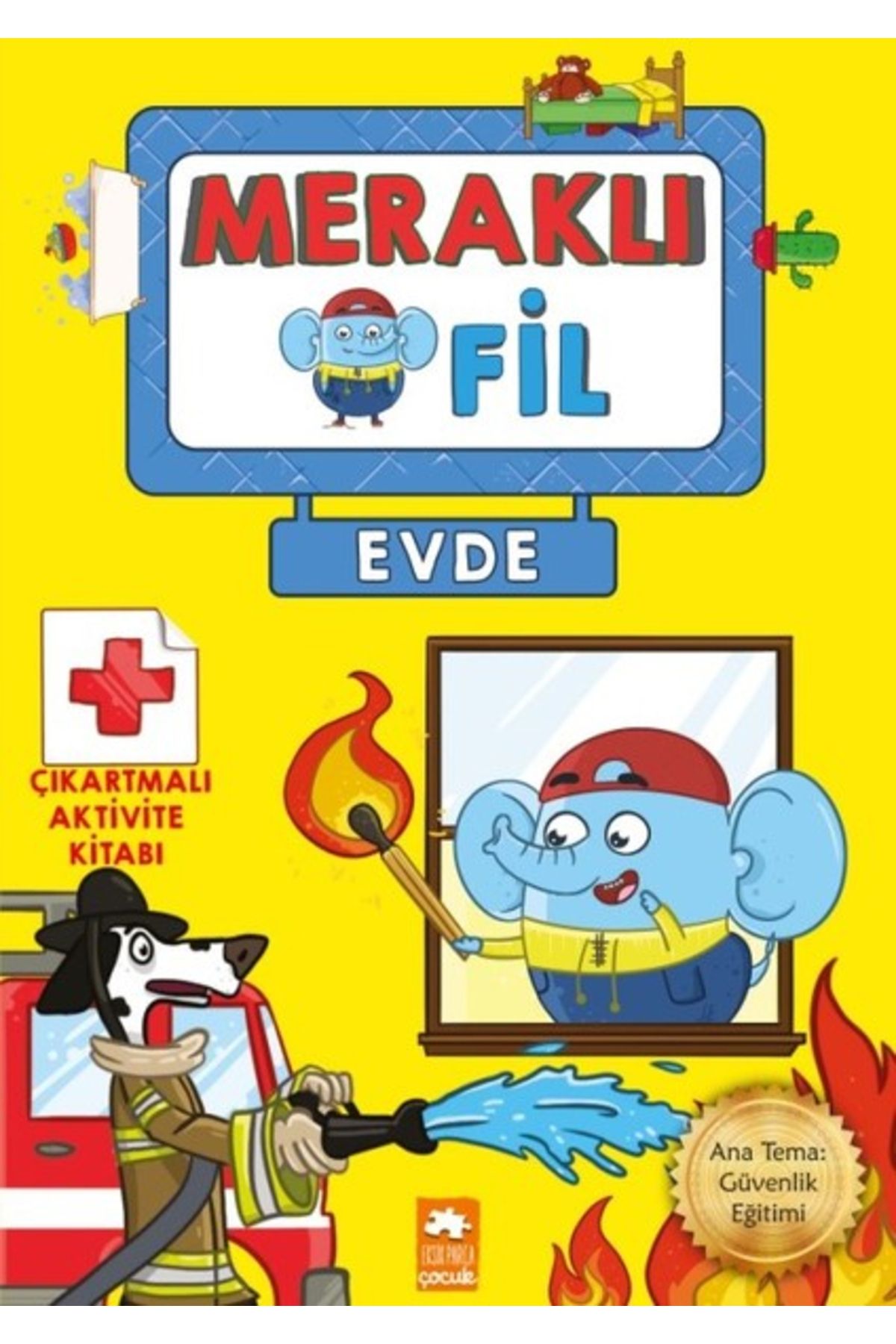 Eksik Parça Yayınları Meraklı Fil-Evde-Çıkartmalı Aktivite Kitabı