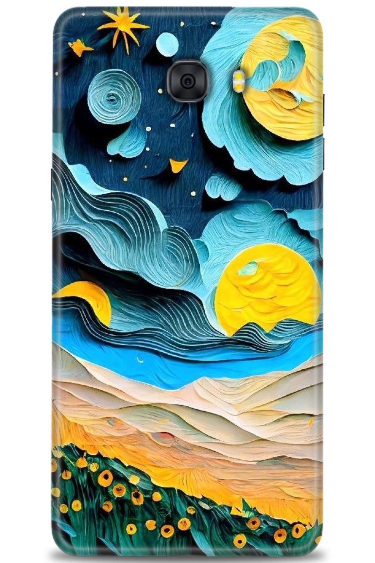 CooperTech Samsung Galaxy C9 Pro İle Uyumlu HD Baskılı Desenli Silikon Kılıf - 324