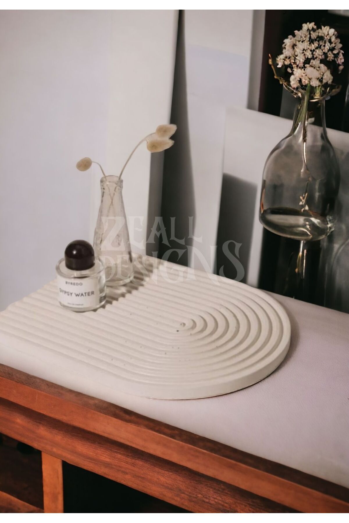 ZEALL DESIGNS Dekoratif İskandinav Tarzı Rainbow Büyük Sunumluk Tepsi 30cm Beyaz