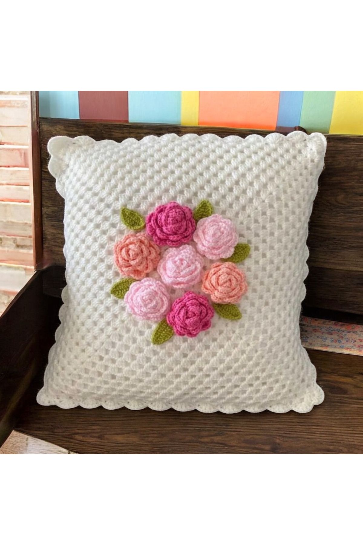 Charme Elegant el örgüsü dekoratif yastık