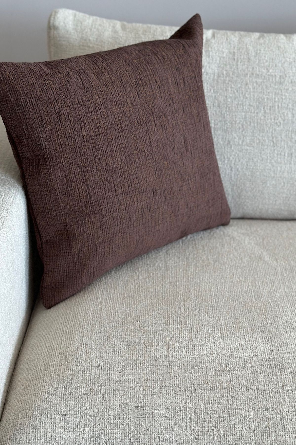 yucelique Tweed Kumaş Stria Touch Premium Kırçıllı Kırlent Kılıfı