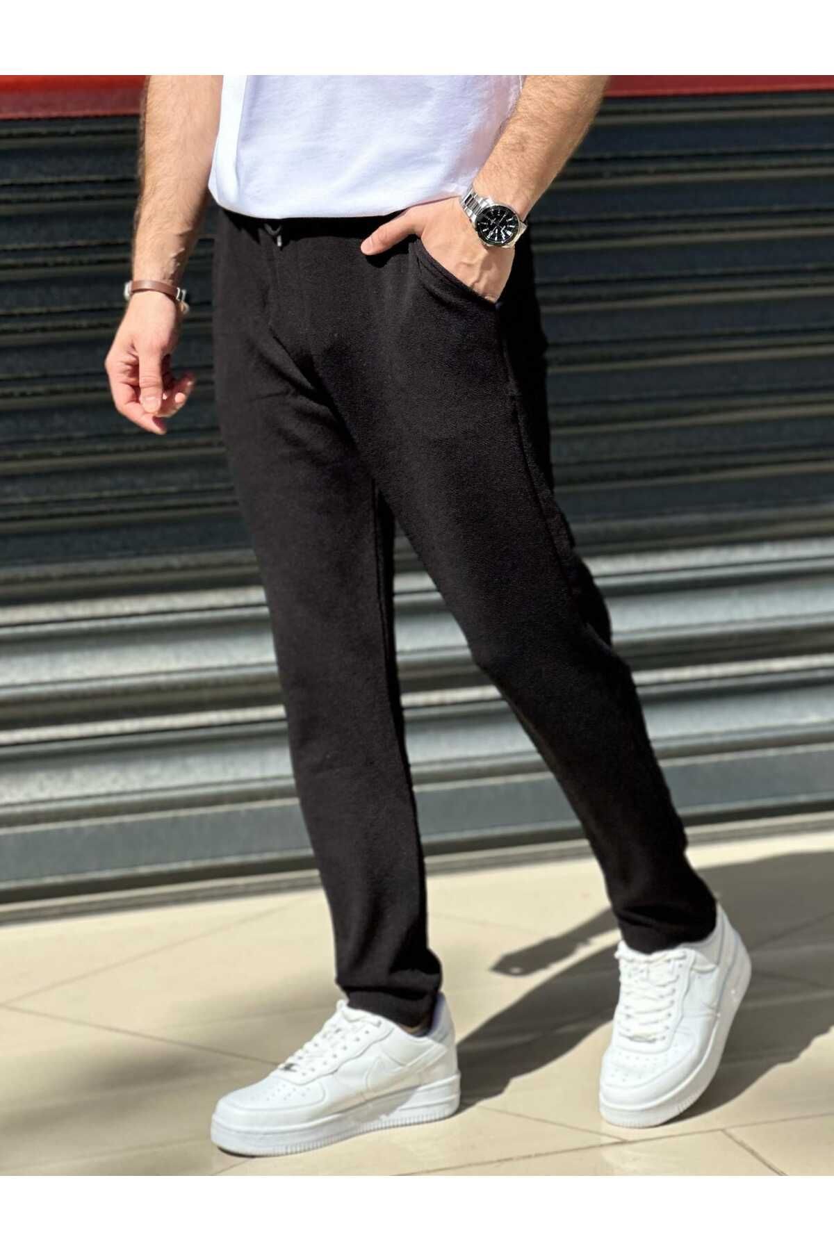 DWN WEAR Beli Lastikli Kordonlu Krep Jogger Pantolon