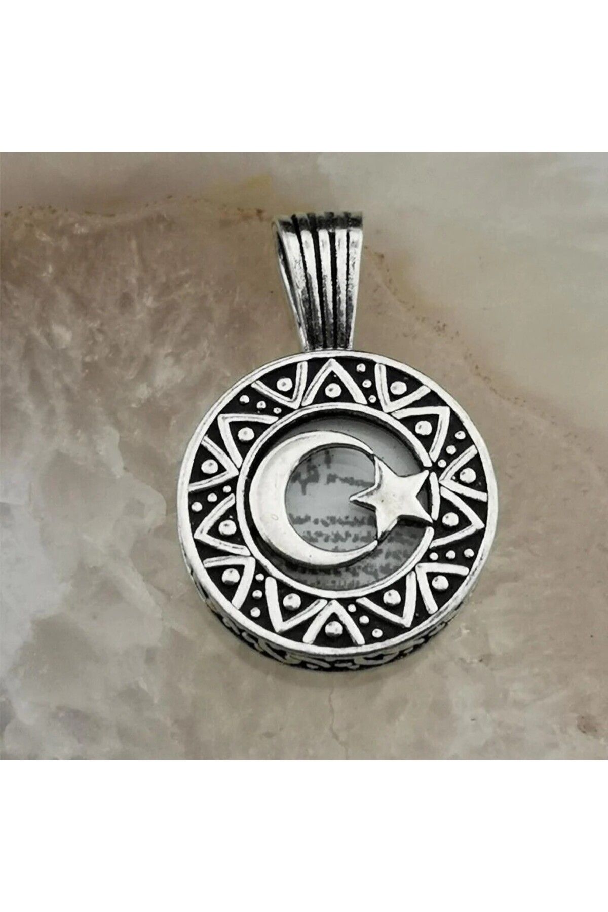 shop Ay Yıldız Tasarımlı cevşeni Kebir Dua 925 Ayar Gümüş Erkek Kolye Ucu