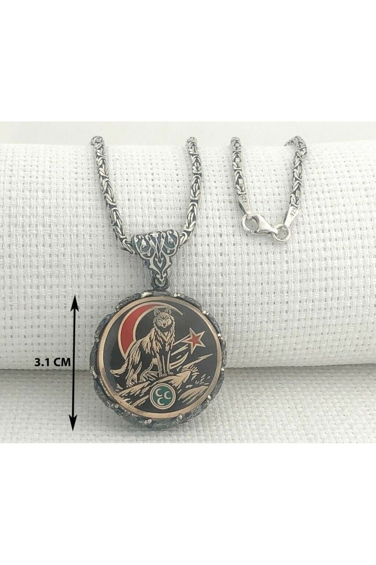 shop Ay Yıldız Hilal Bozkurt Kral Zincir 925 Ayar Gümüş Erkek Kolye