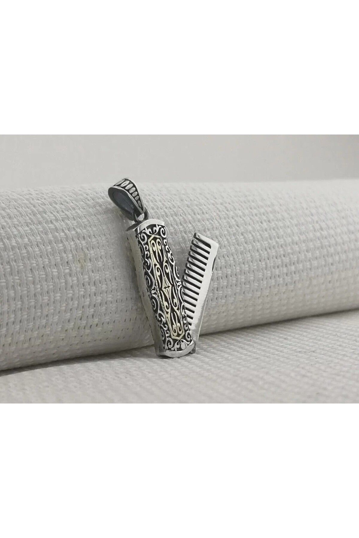 shop Tasarım Berber Tarağı 925 Ayar Gümüş Erkek Kolye Ucu