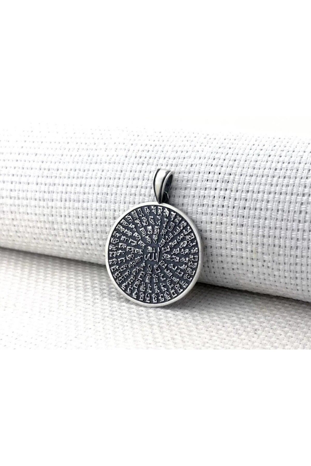 shop Allahın 99 İsmi Yazılı Esmaul Husna 925 Ayar Gümüş Erkek Kolye