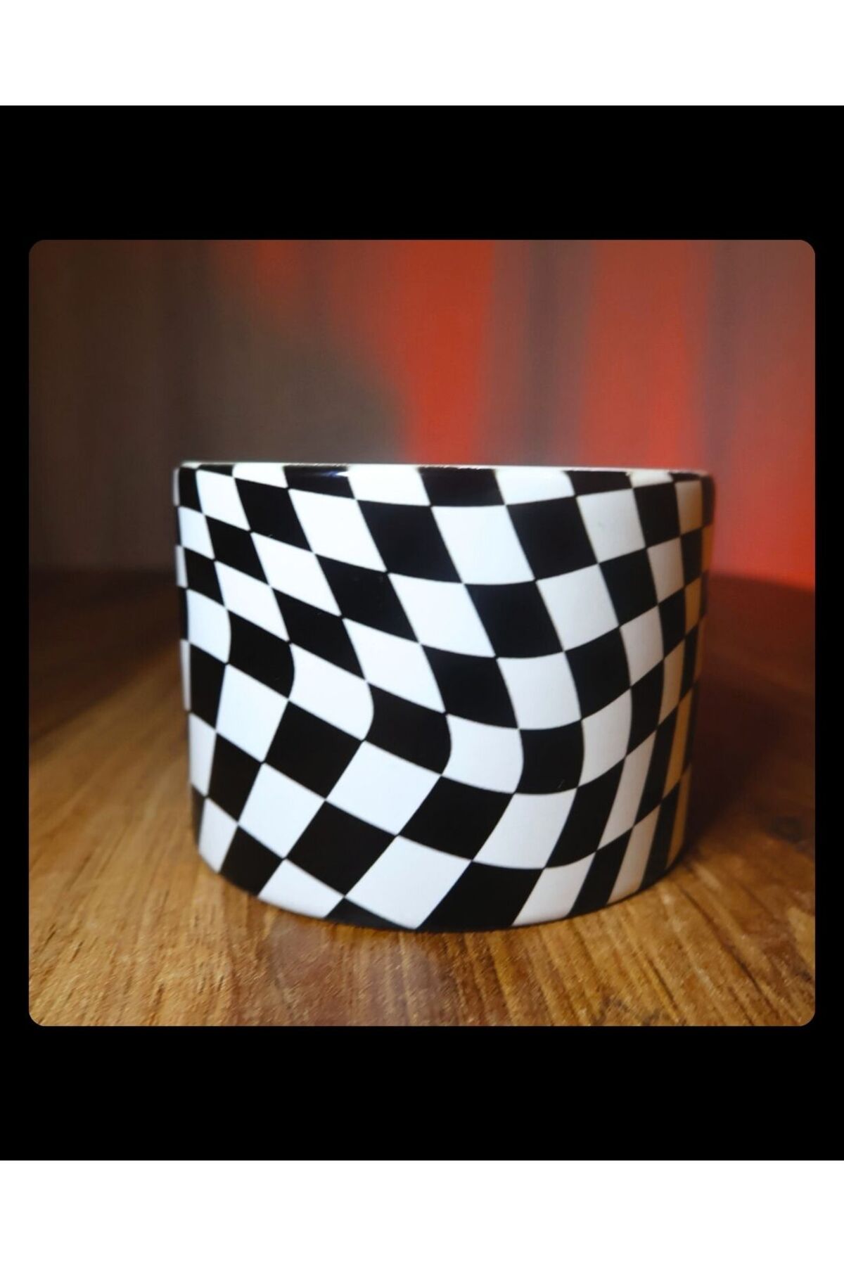 mugyouall Dama Desenli Retro Trend Renkli Kahve Kupası Kahve Fincanı