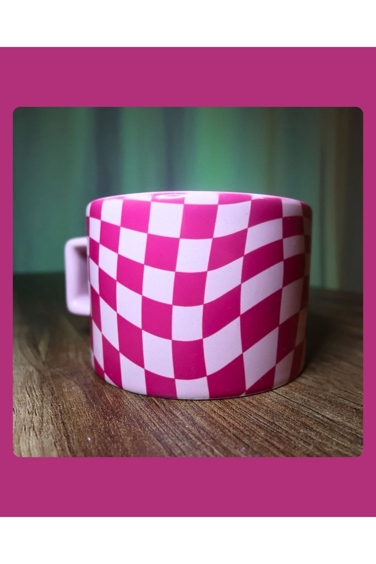 mugyouall Dama Desenli Retro Trend Renkli Kahve Kupası Kahve Fincanı