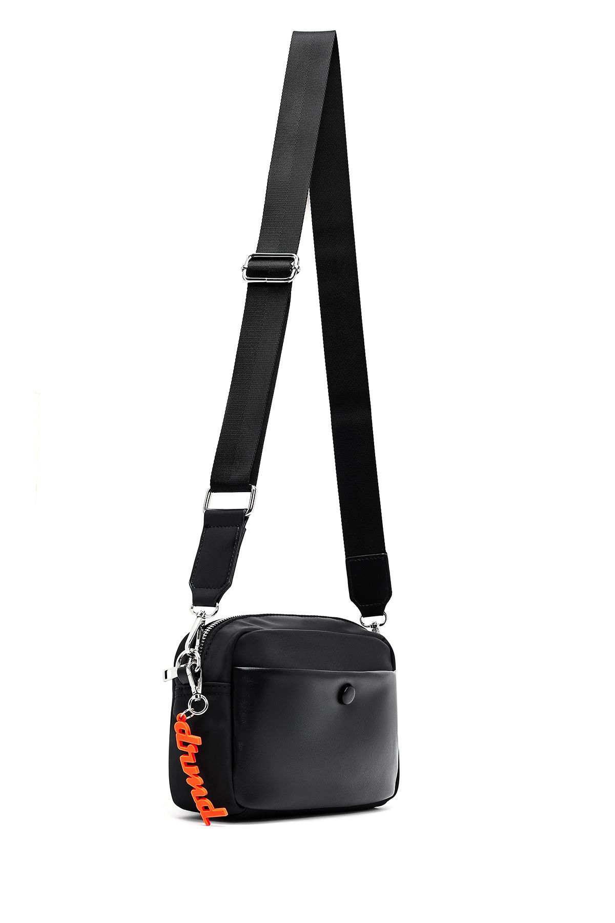 Derimod-Women's Black Accessory Detailed Crossbody Bag 25Sbd275614 6