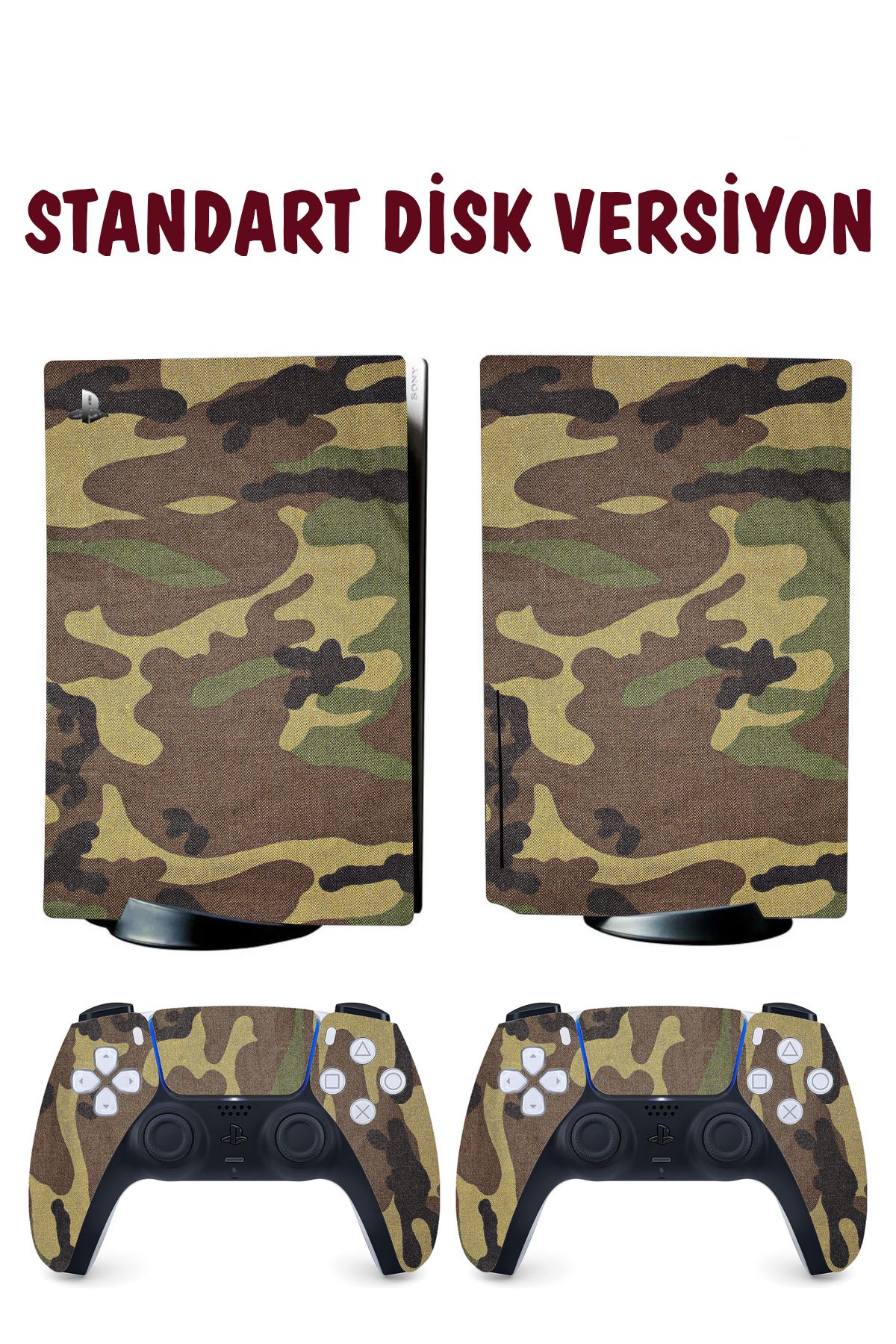 KT Decor Askeri Kamuflaj Playstation 5 Full Sticker Kaplama Seti