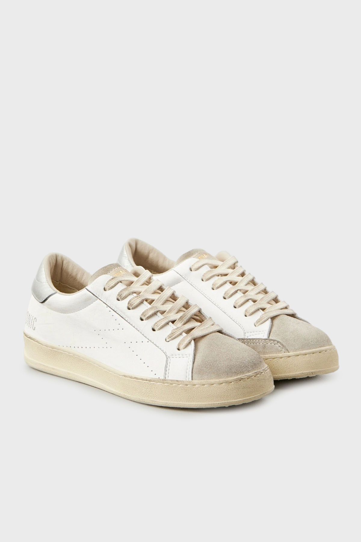 moaconcept Deri Logolu Süet ve Metalik Detaylı Sneaker Ayakkabı AYAKKABI IC019