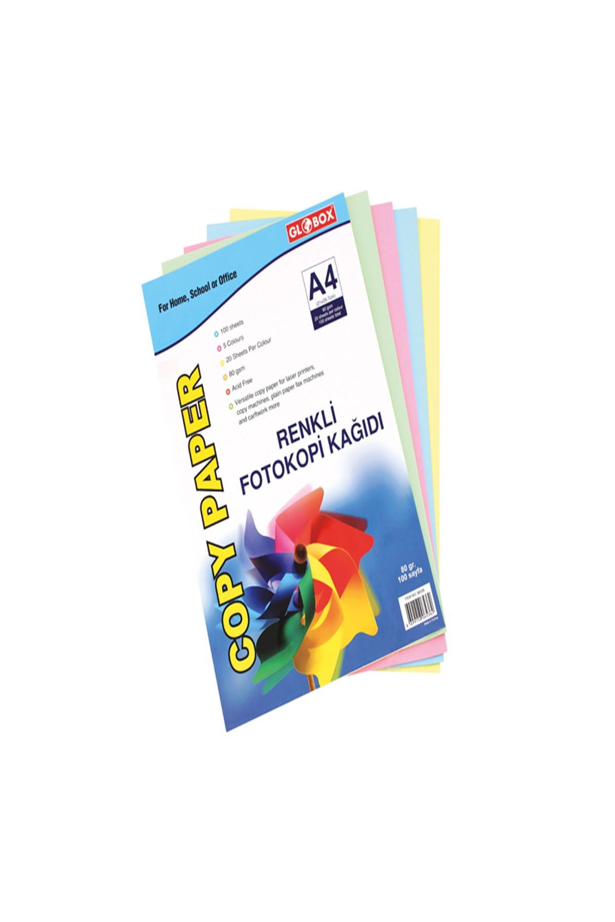 Art Tone GLOBOX RENKLİ FOTOKOPİ KAĞIDI A4 KARIŞIK 100 LÜ PAKET 1 ADET