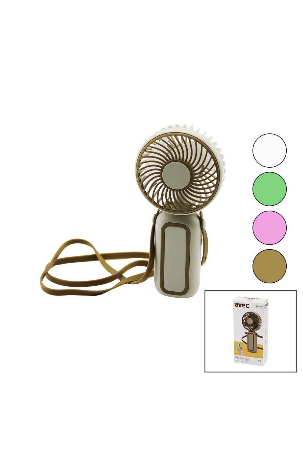 Nemere Usb Mini Fan Çap=7cm - Y:15cm 75 Derece Oynar Başlık Tek Kademe Hız Lastik Kordon Boyunluk