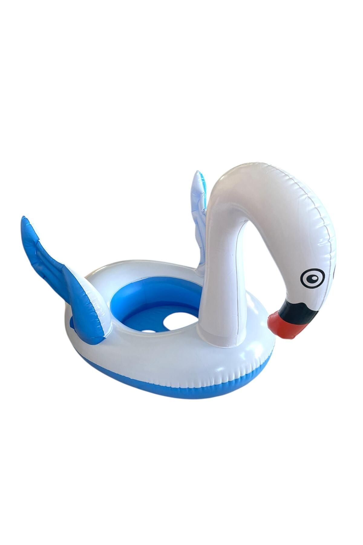 SerenityHaven Flamingo Beyaz Mavi Model Şişme Bot | Çocuk Deniz ve Havuz Can Simidi Yüzme Simidi Botu