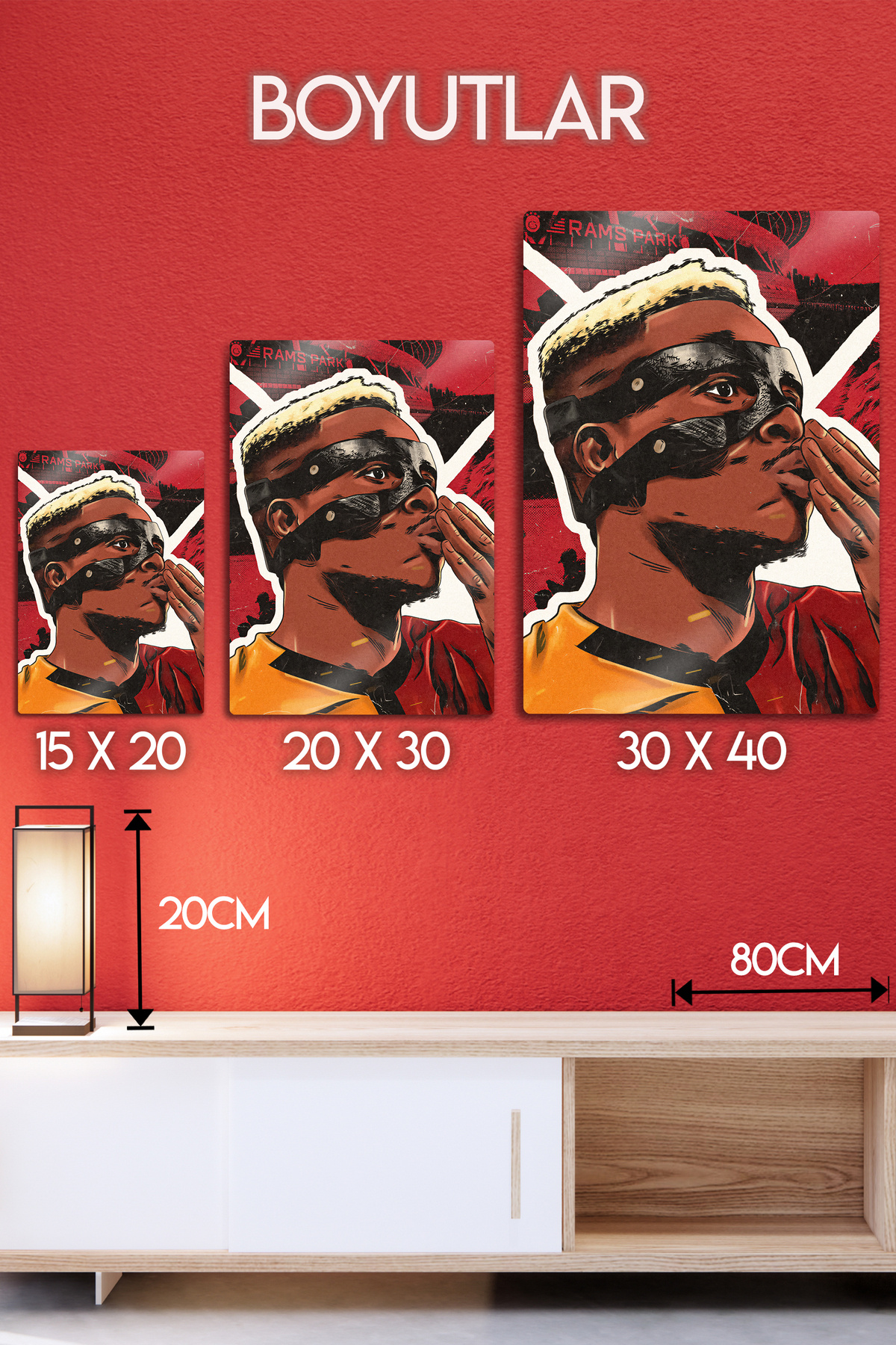 DekorHane-Metal Table - Victor Osimhen, Vector Design Decorative Glossy Poster 4