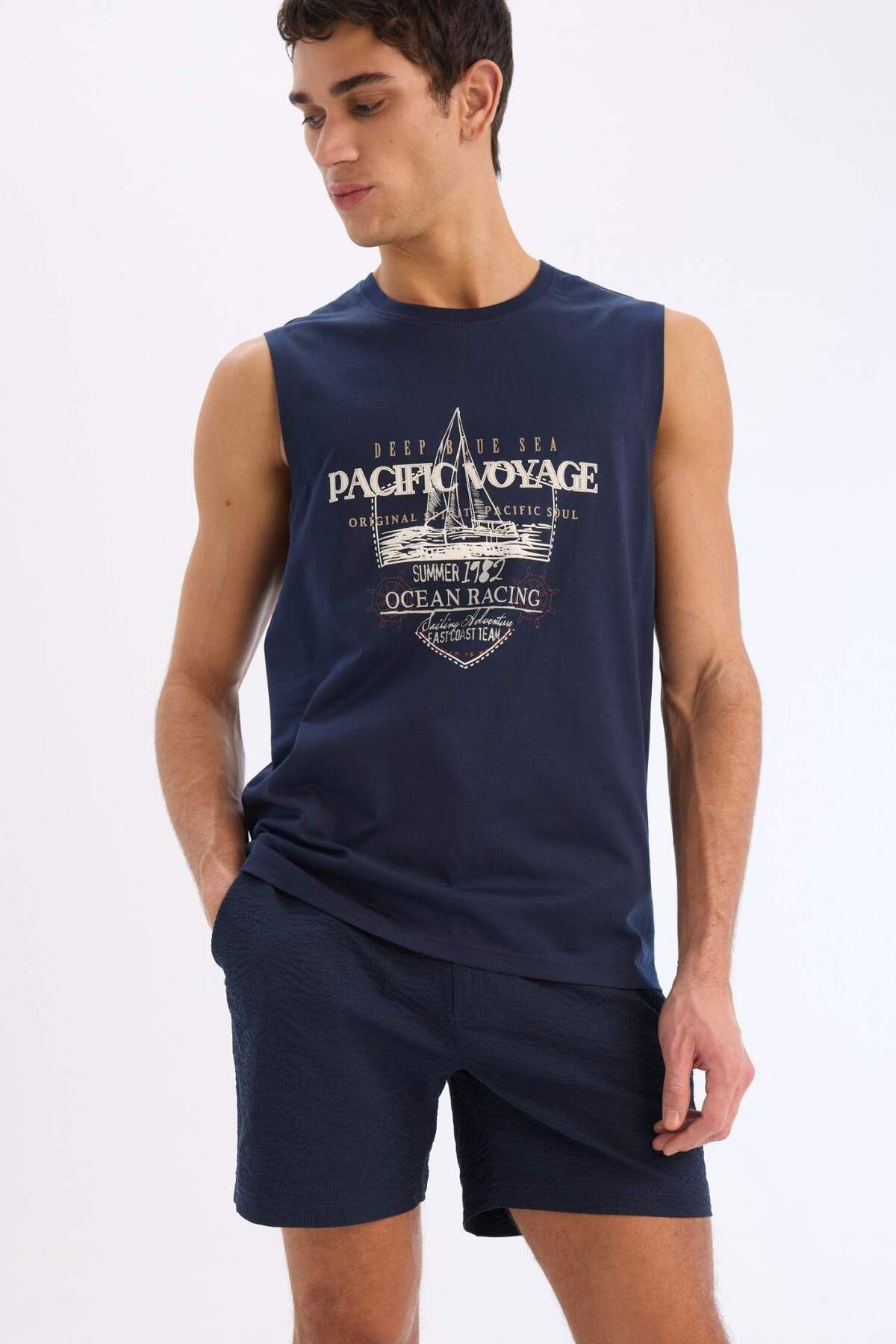 DeFacto-Mesh Lined Button Front Short Length Sea Shorts E0904Ax25Hs 4