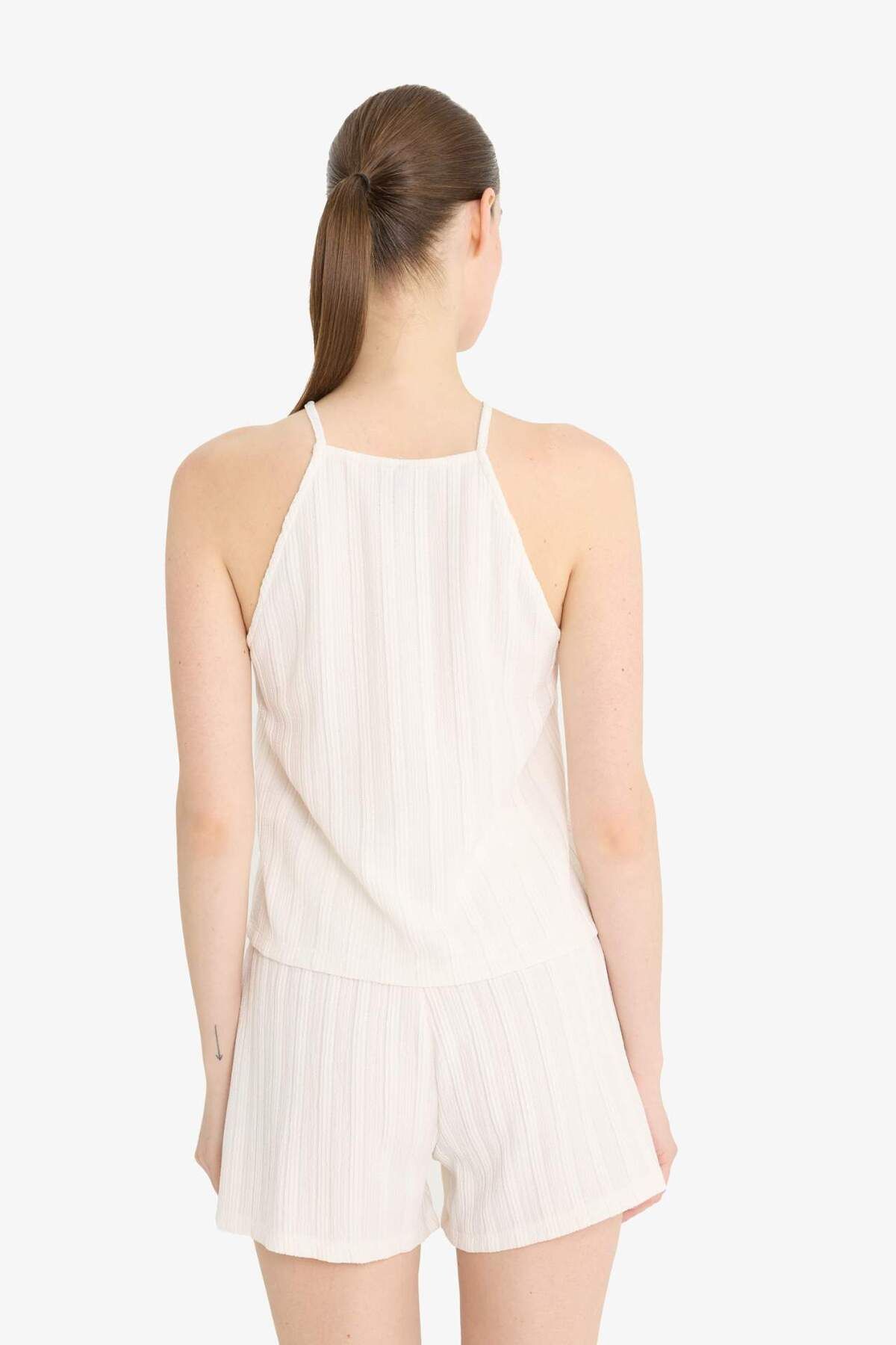 DeFacto-Regular Fit Halter Neck Wrap Undershirt F4449Ax25Sm 6
