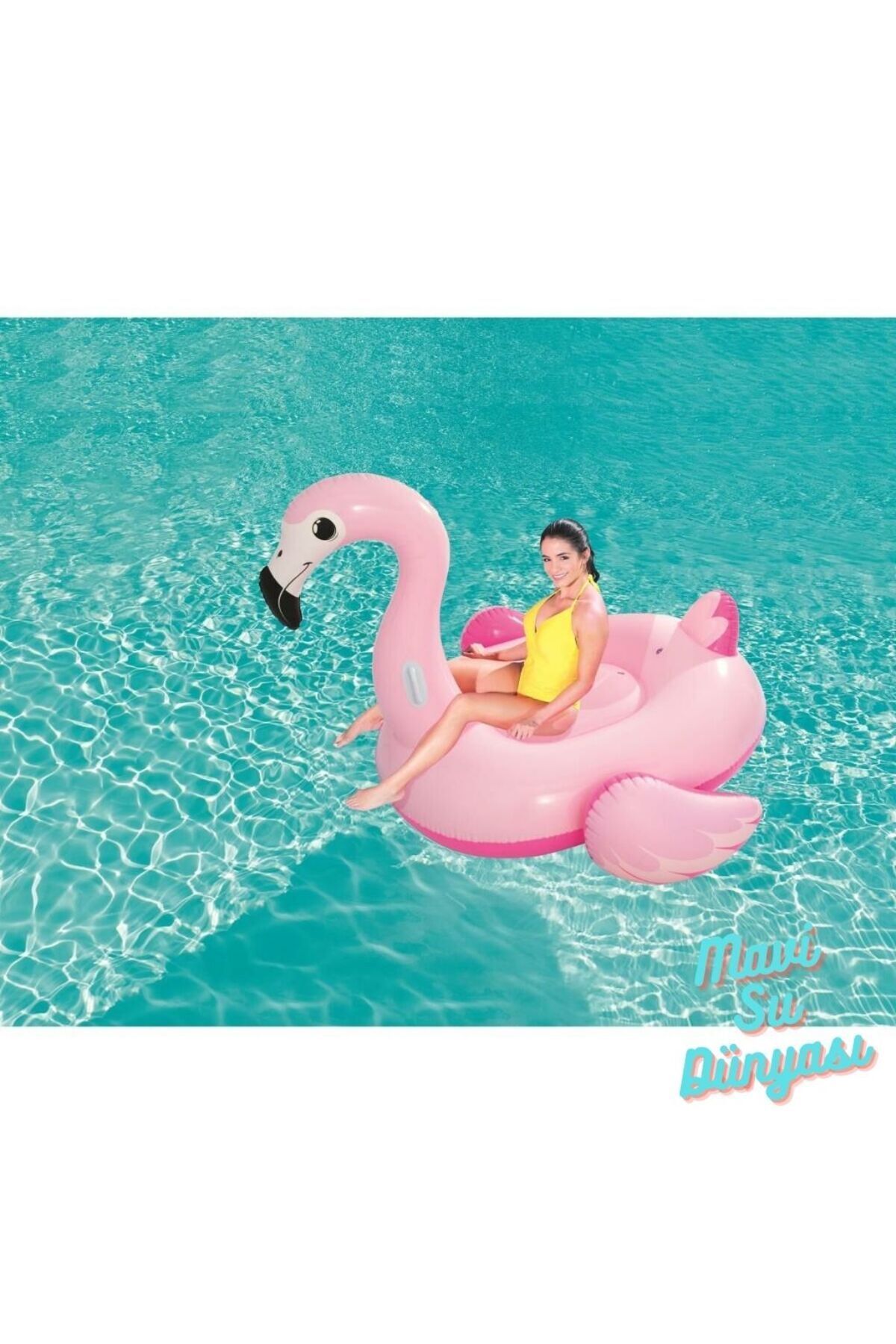 SerenityHaven Flamingo Binici 175 x 173 Cm - Mavi Su Dünyası