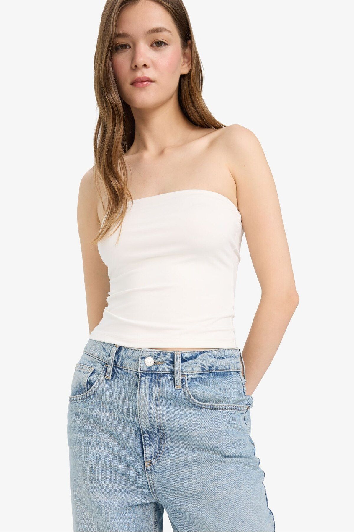 DeFacto-Cool Fitted Strapless Undershirt F5162Ax25Sm 3