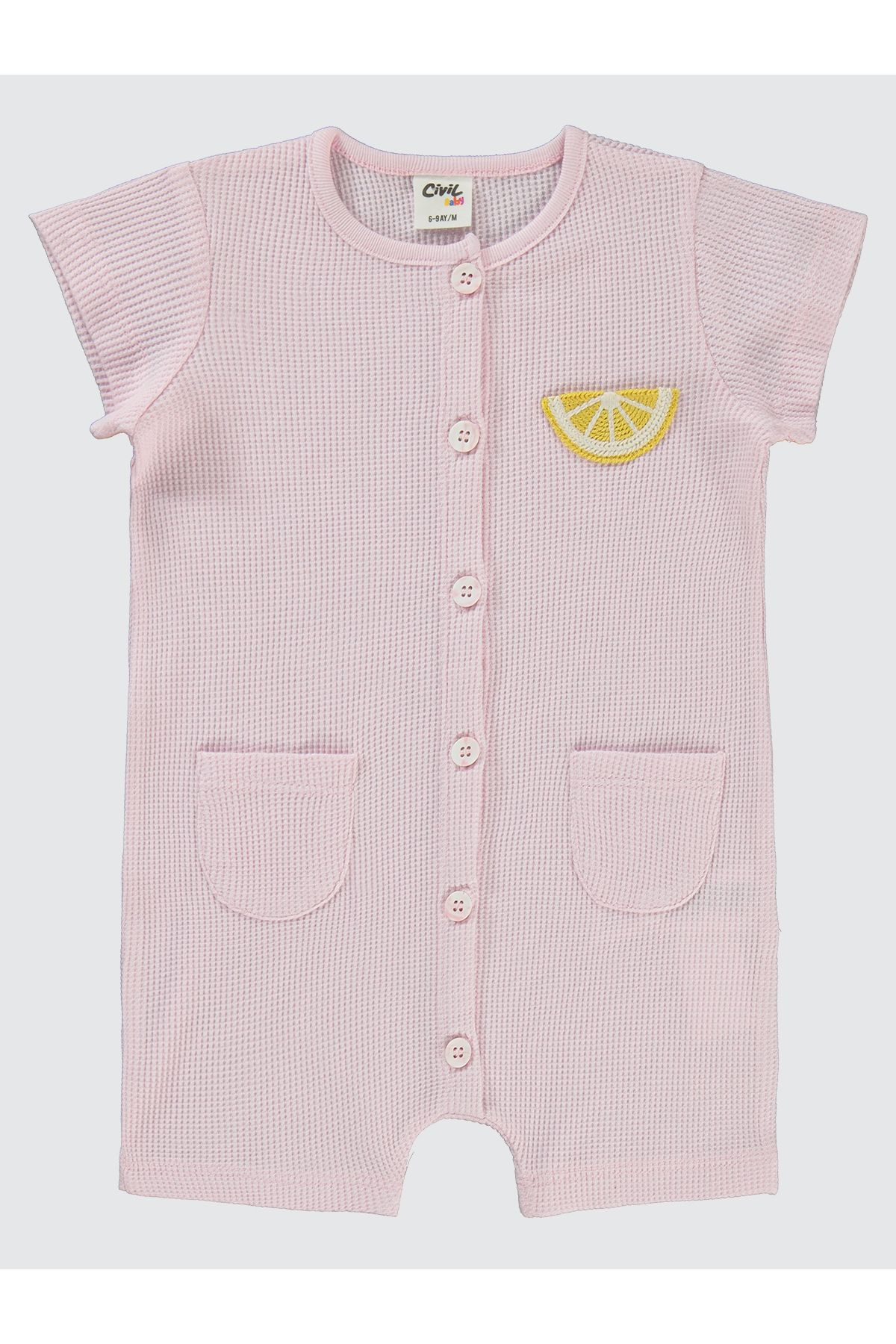 Civil Baby Kız Bebek Patiksiz Tulum 6-18 Ay Pembe