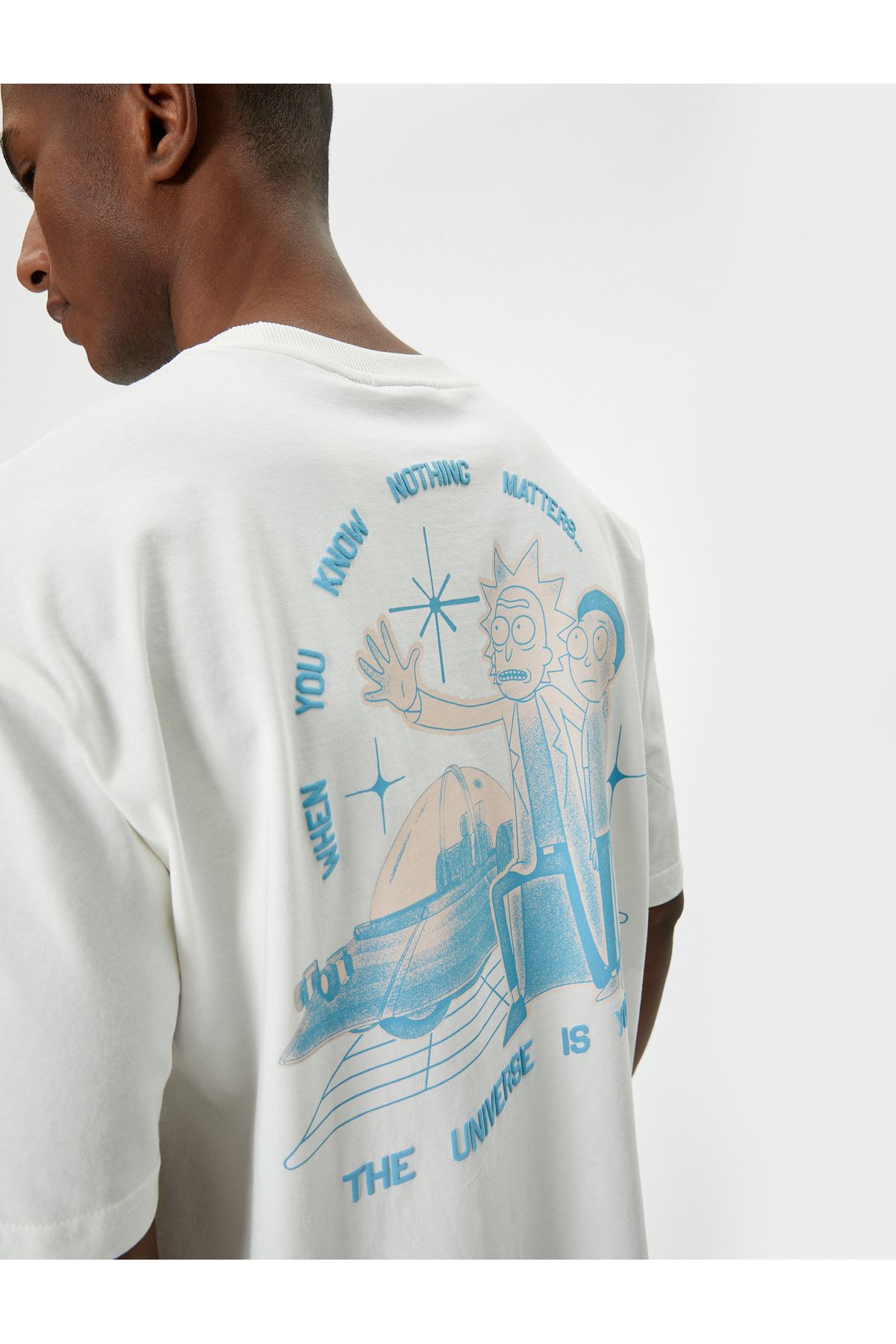 Koton KT - Rick and Morty Oversize Tişört Lisanslı Arkası Baskılı