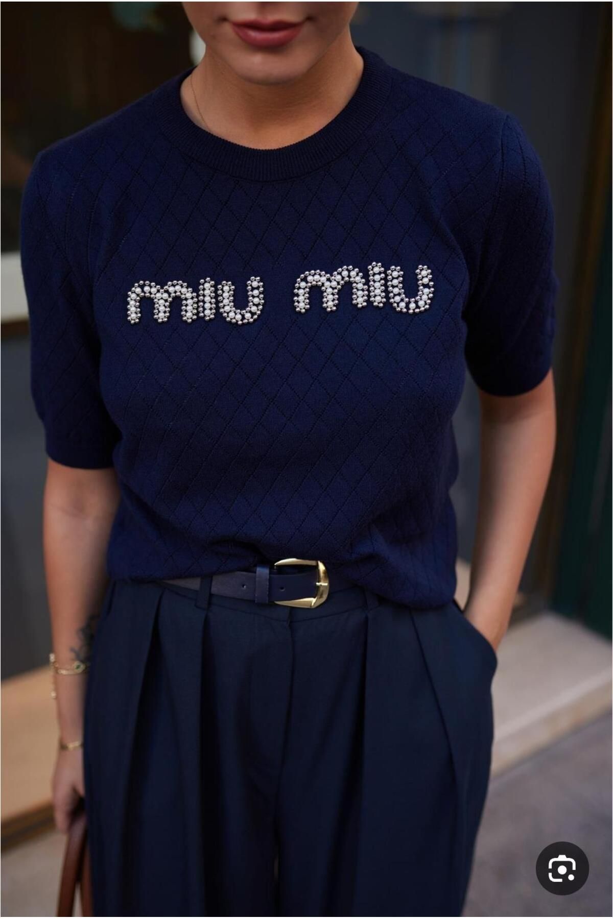 Abalı Yeni sezon triko pamuklu, yazlık yumuşak inci, taşlı detaylı bluz , Fateme model.