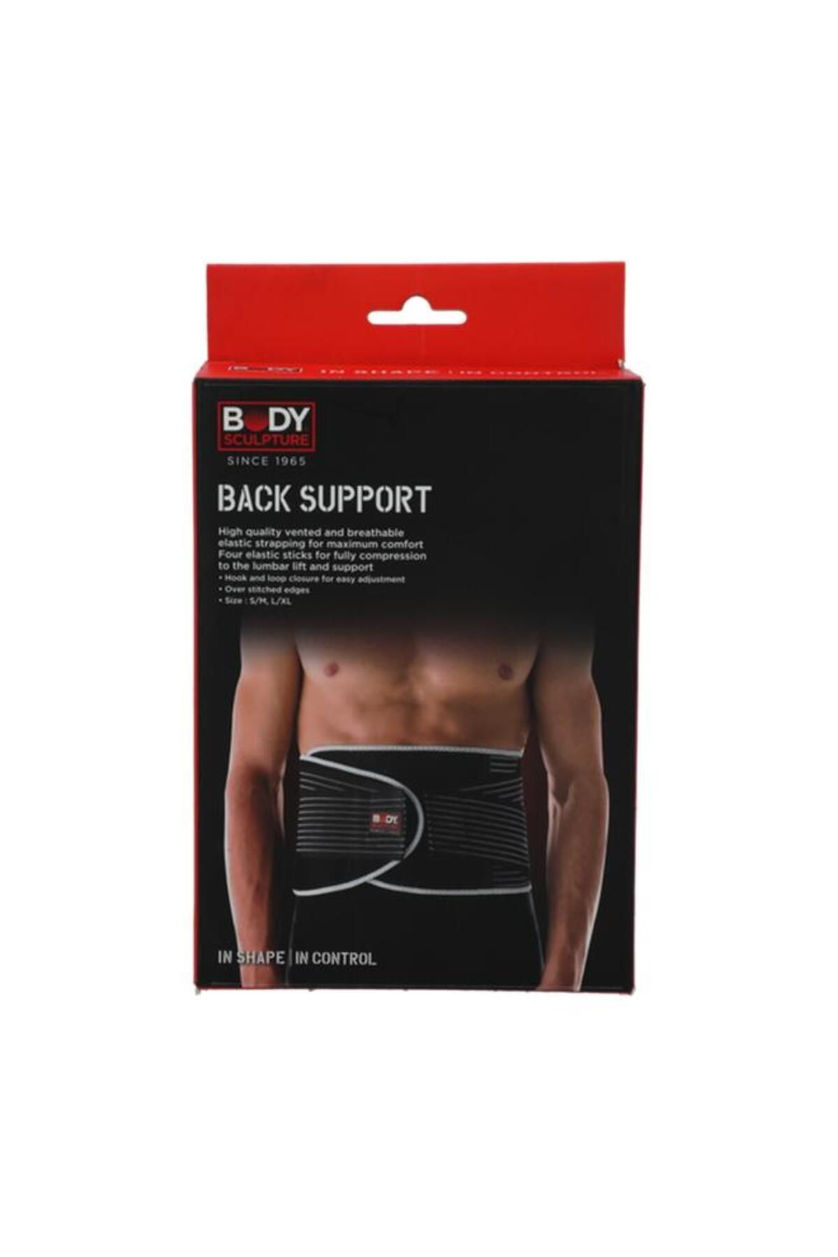 Generic-BODY SCULPTURE Hook and Loop Closure Breathable Back Support with Terry Cloth Black 2