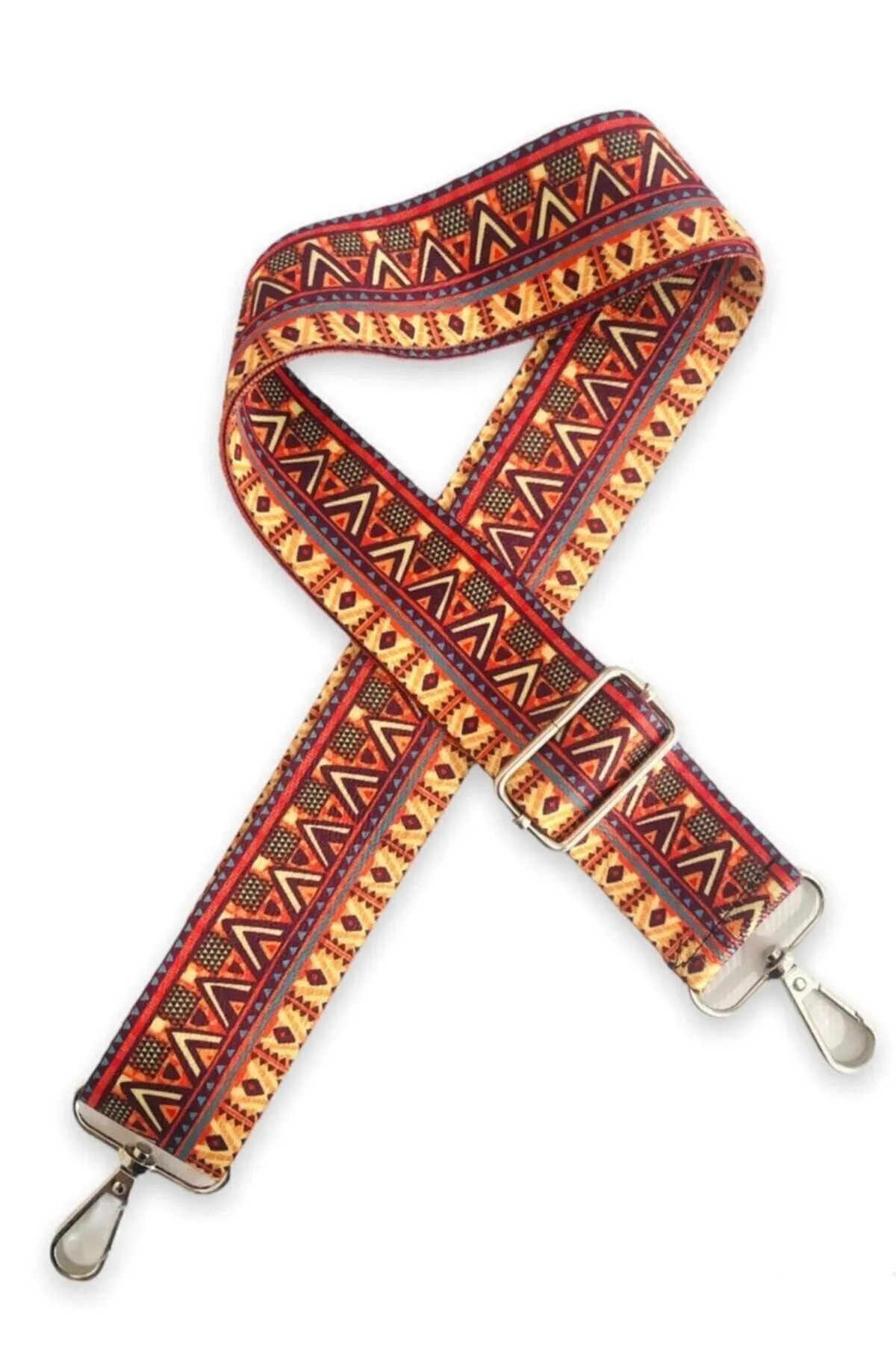 Polyester Column Adjustable Bag and Phone Strap Silver Metal Accessory 120 CM AZTEC PATTERN