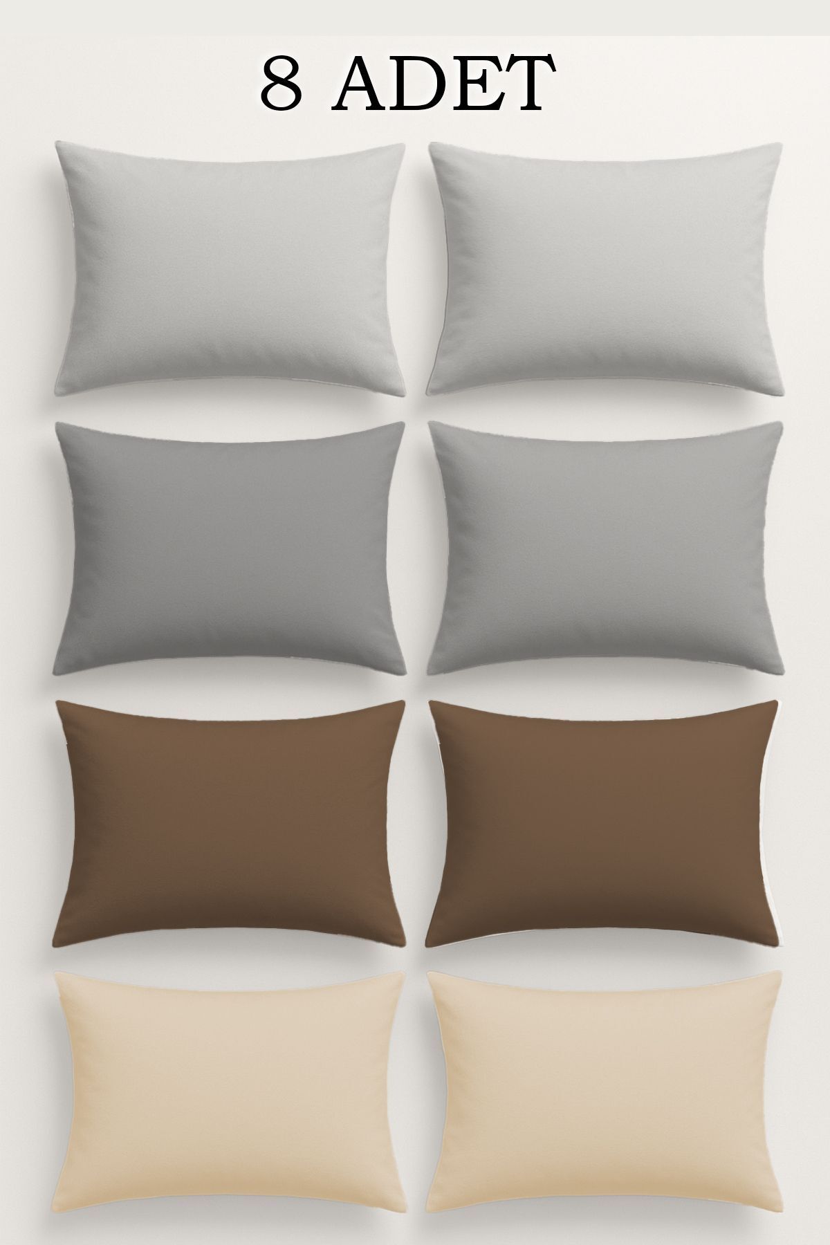 YALITEKS HOME 8 Adet Pamuklu Yastık Kılıfı Seti - 50x70 cm - 4 Renk