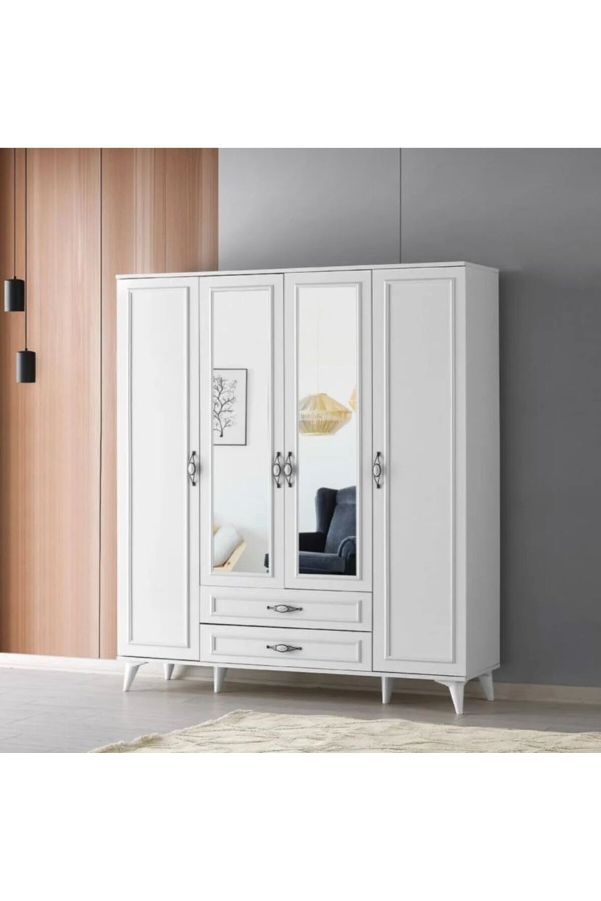 Home vess country elbise dolabı & gardrop 195x160x46
