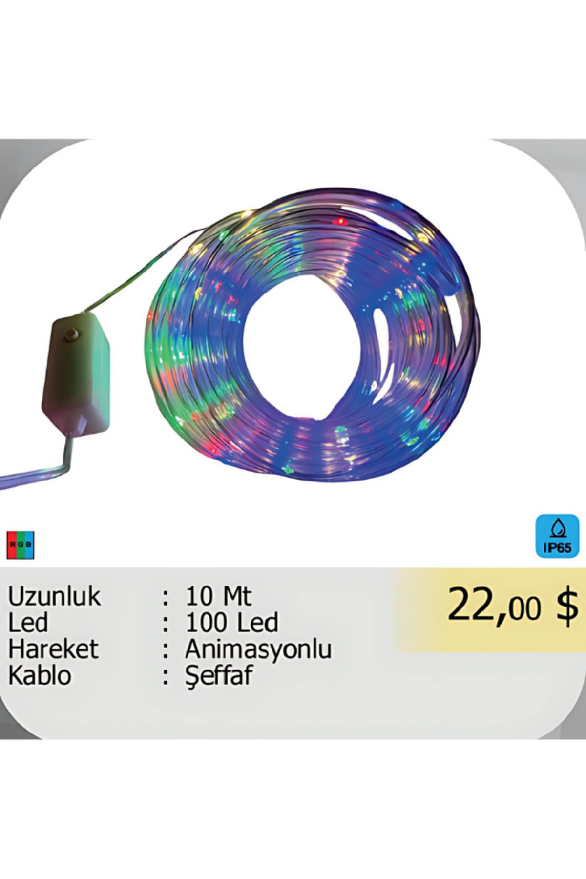 ELKHOUSE ElektrikHouse LED Peri Işığı 100 Led - Animasyonlu 10 Metre