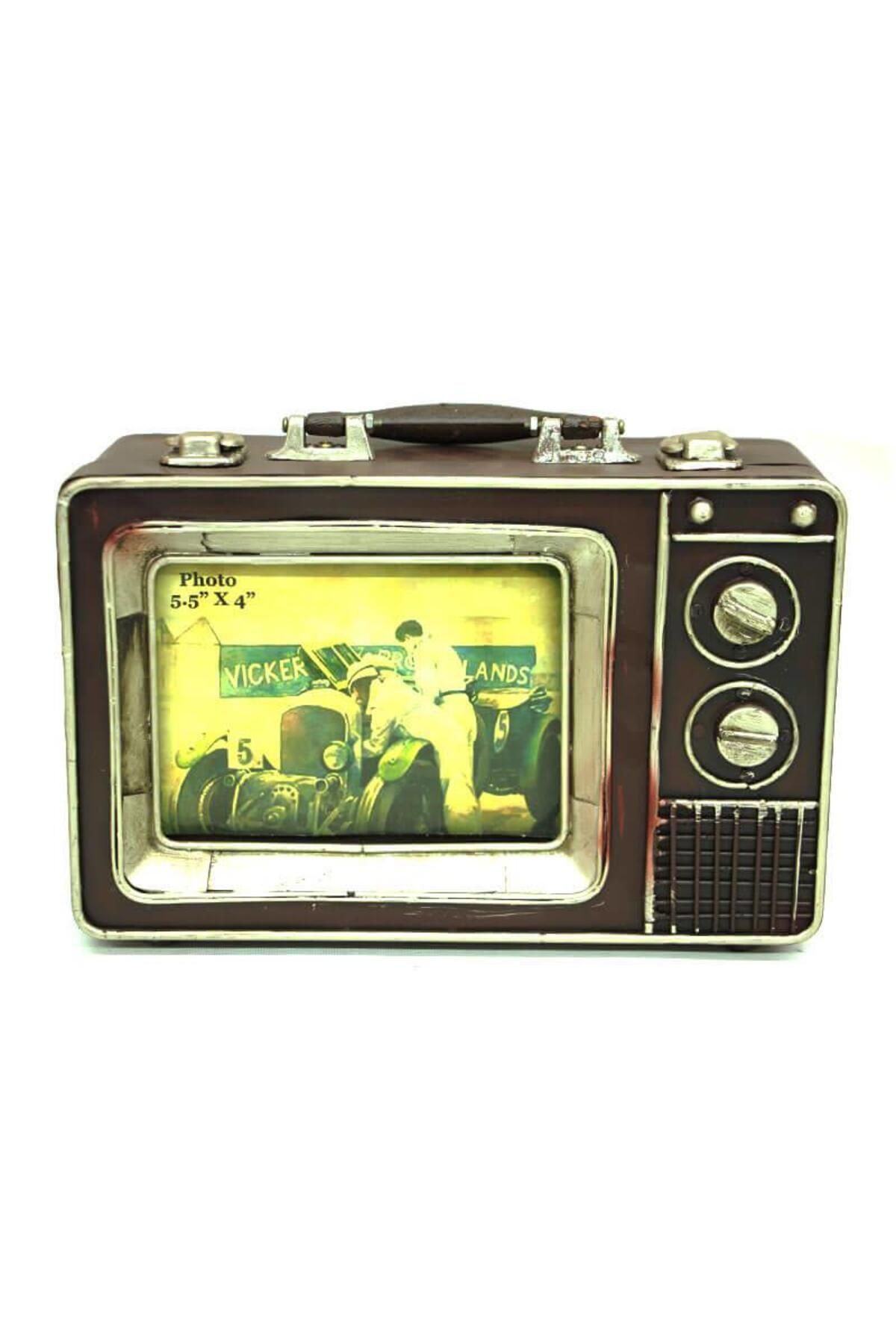 Serero Dekoratif Metal Televizyon Bavul Vintage Biblo Hediyelik
