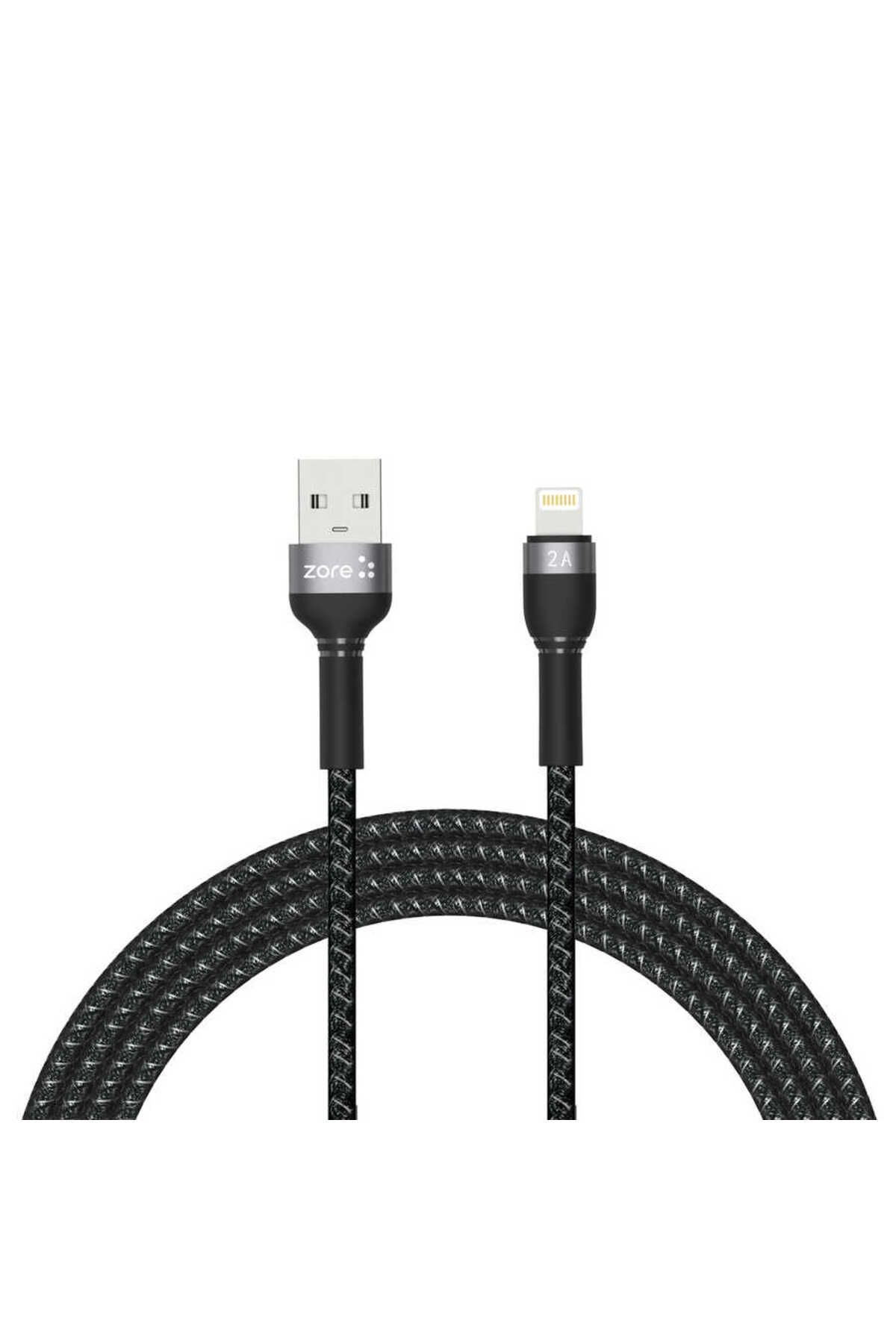 Fer10Tech Siyah Shira Serisi Lightning Usb Kablo 2 Metre-F10T